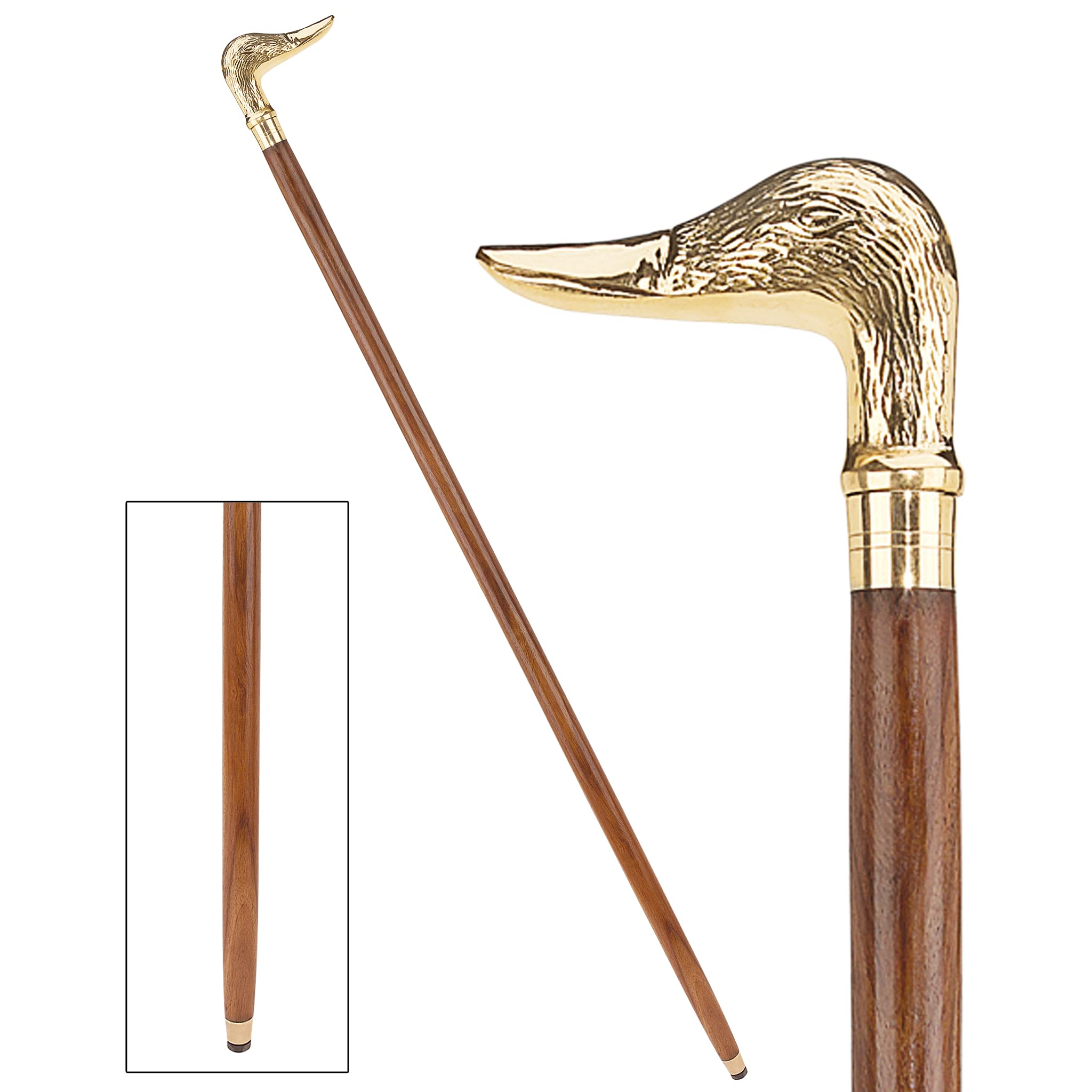 Design Toscano Premium Hardwood Walking Cane - Handcrafted Wooden Hiking Stick for Men & Women - Ideal for Outdoor Adventures, Hiking, and Elderly Support