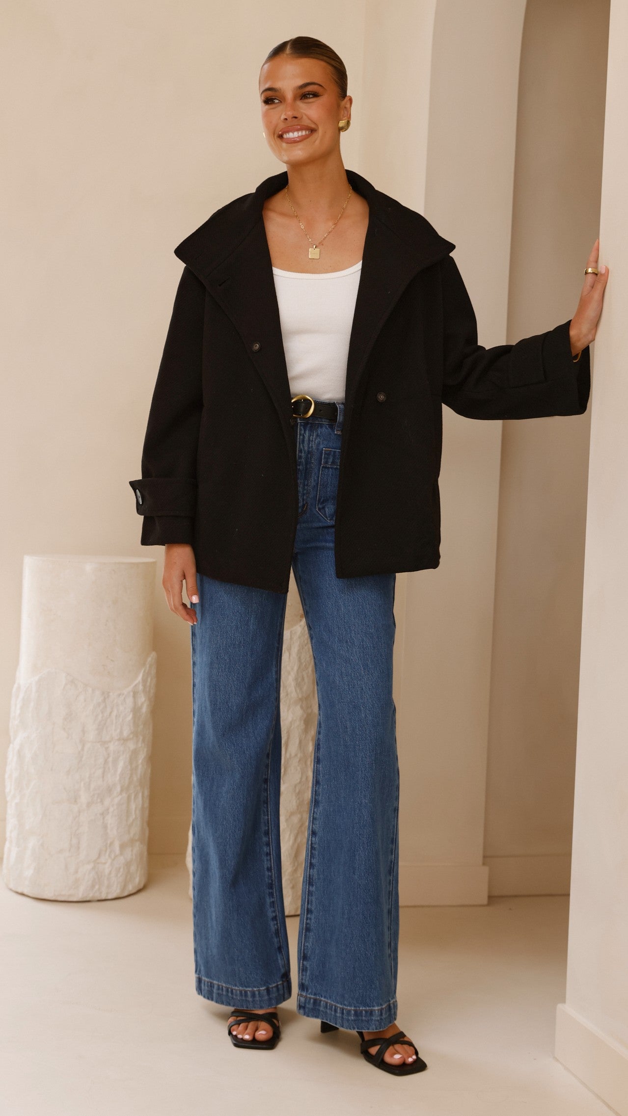 Aria Coat for Women - Stylish Black Winter Jacket with Warm Fleece Lining | Perfect for Outdoor Activities, Travel & Daily Wear