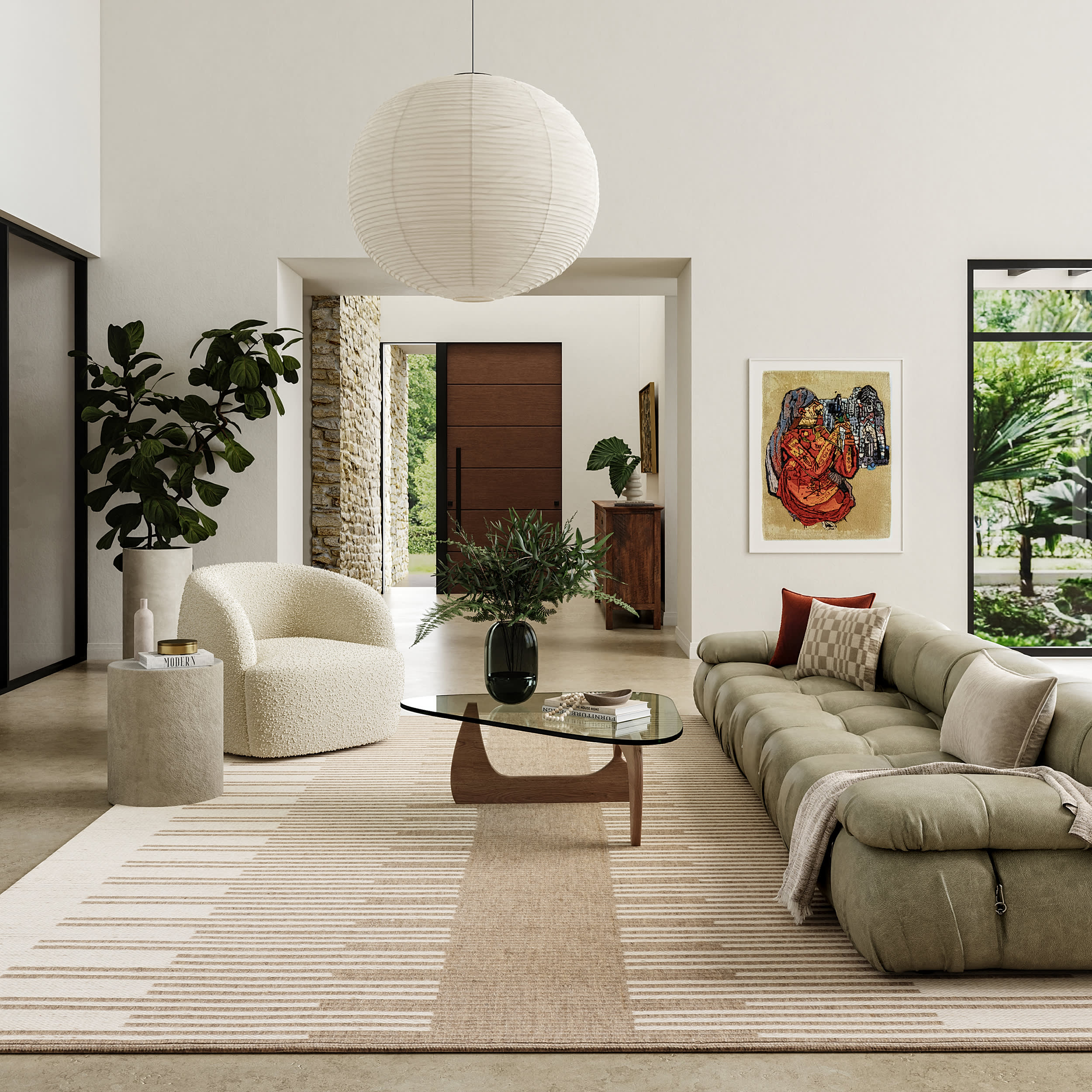 Reversible Wool Rug - Natural & Soft Handmade Area Rug for Living Room, Bedroom - Eco-Friendly & Durable Home Decor