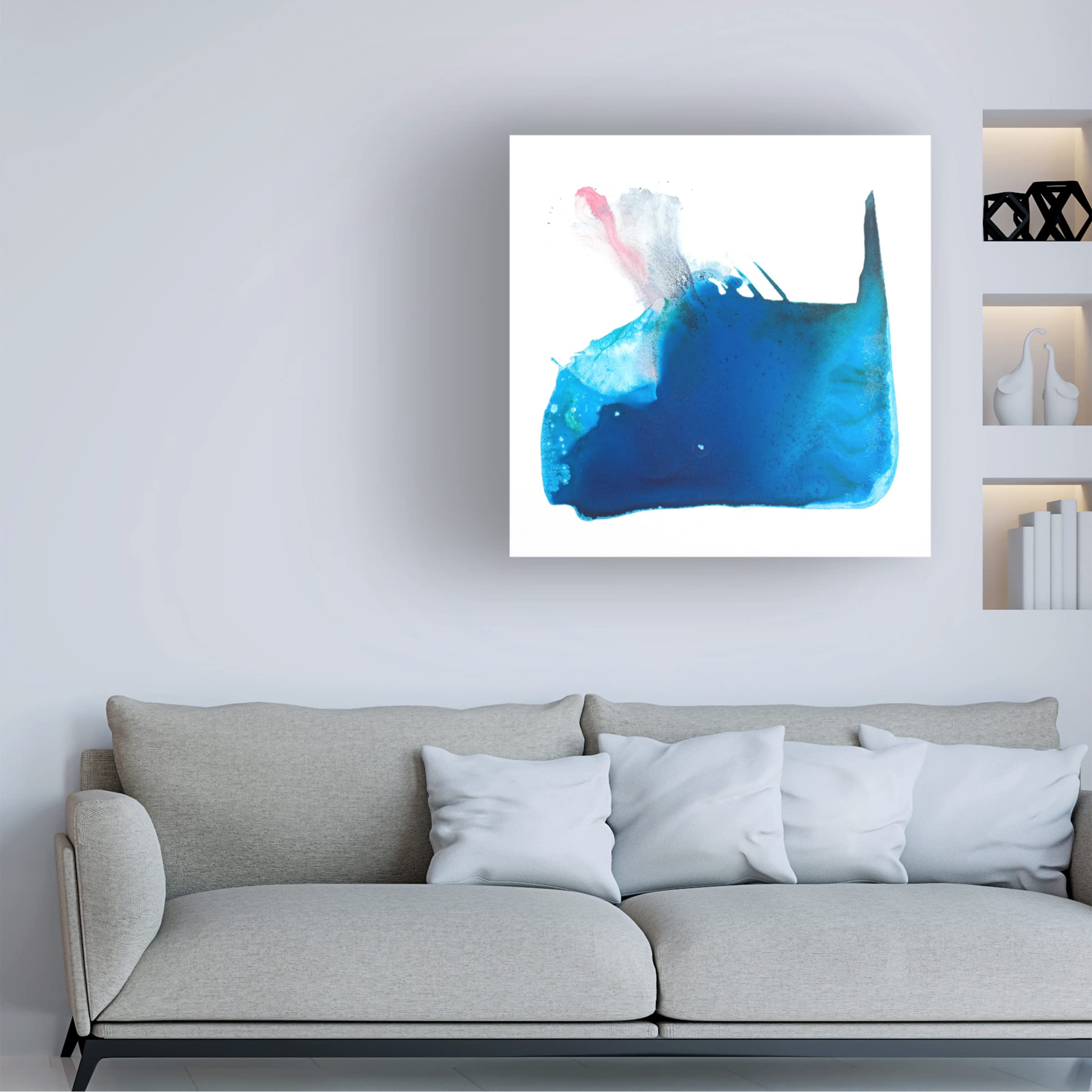 Valerie Russell 'Blowhole' Canvas Wall Art Print - Ocean Wave Seascape Painting for Beach House Decor, Living Room & Bedroom Wall Decor