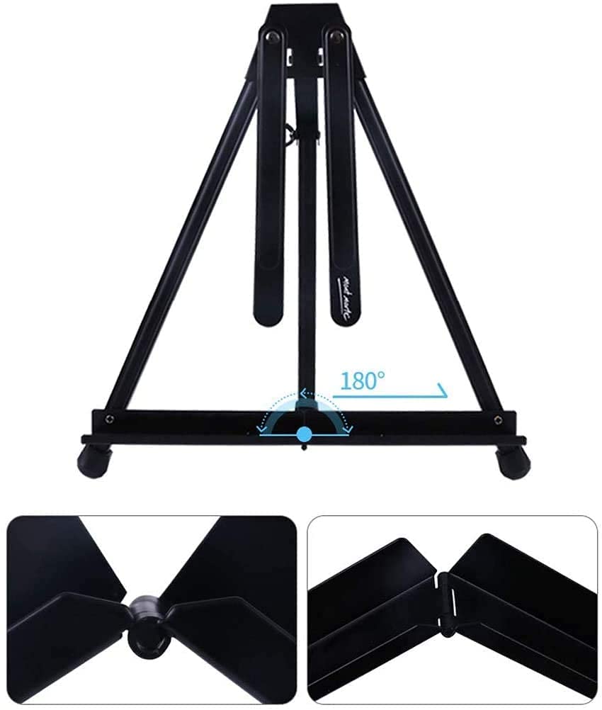 Adjustable Iron Tripod Artist Easel Stand - Portable Desktop Painting Easel for Canvas Display with Spin & Slope Control | Perfect for Art Studios, Classrooms & Home Decor