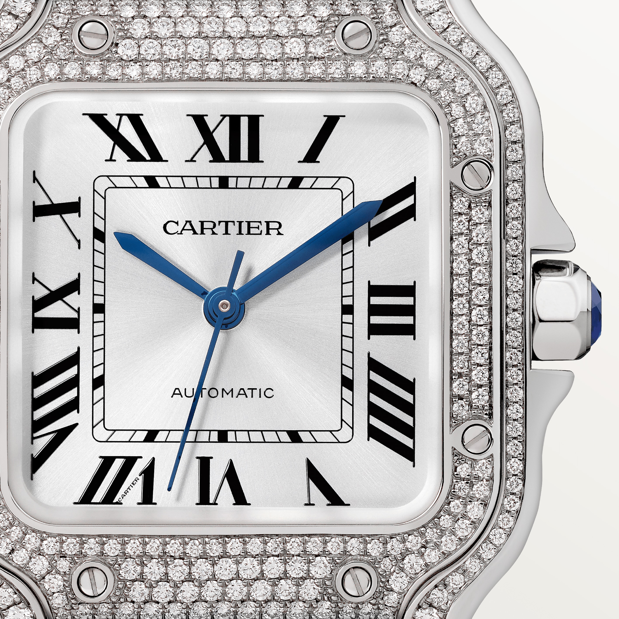 Cartier Santos 18K White Gold & Diamond Unisex Luxury Watch for Men & Women - Perfect for Formal Events, Business Meetings & Special Occasions