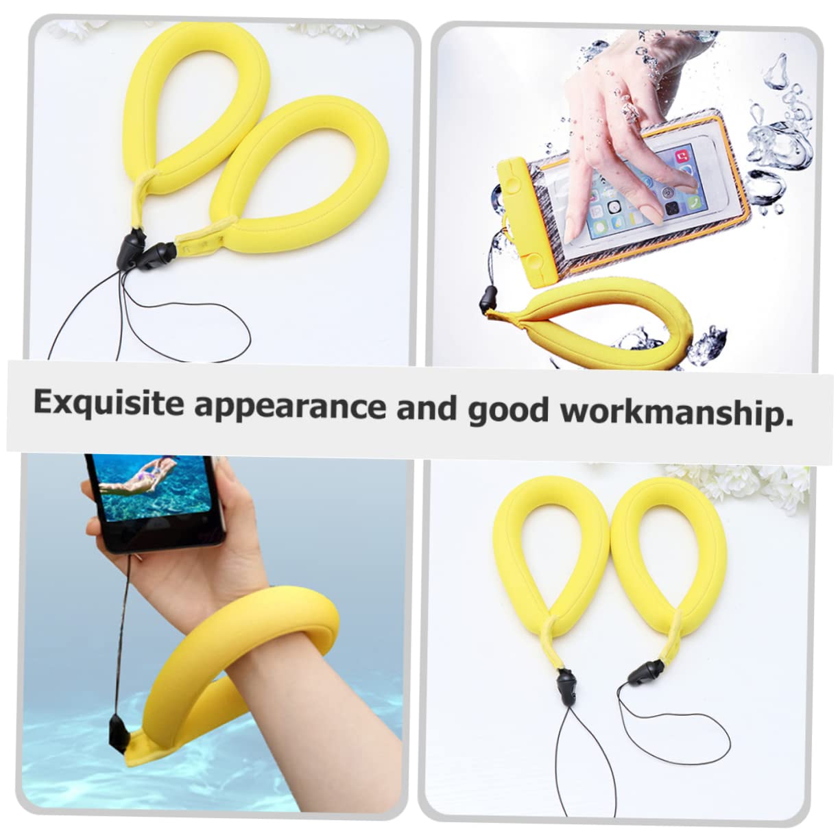 **KONTONTY Multi-Function Camera Float Wrist Strap - Waterproof & Durable for DSLR, Mirrorless, Action Cameras - Perfect for Swimming, Kayaking, Beach & Outdoor Photography (Yellow)**