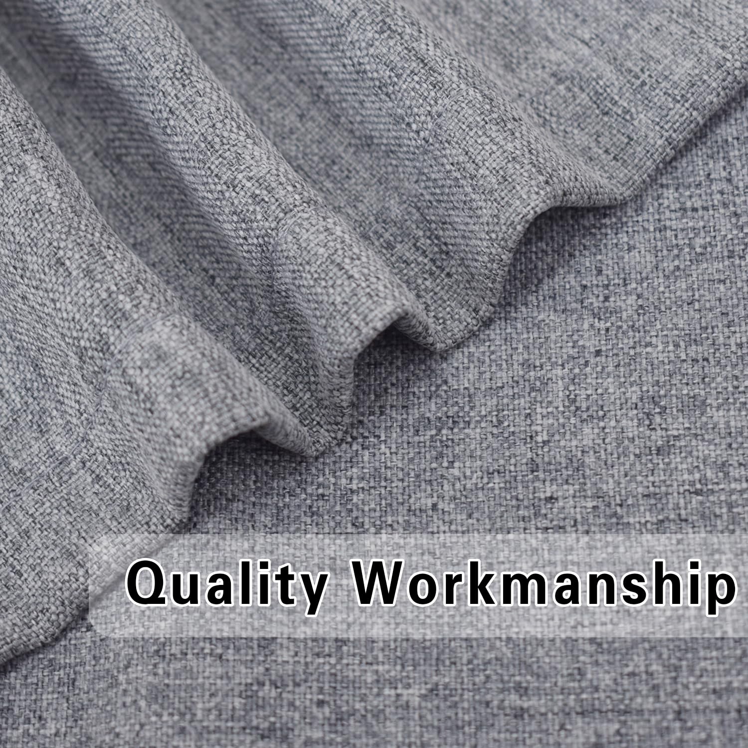 UPOPO 18 Inch Linen Textured Valance Curtain - Charcoal Grey Rod Pocket Window Topper for Living Room, Kitchen & Bedroom (54