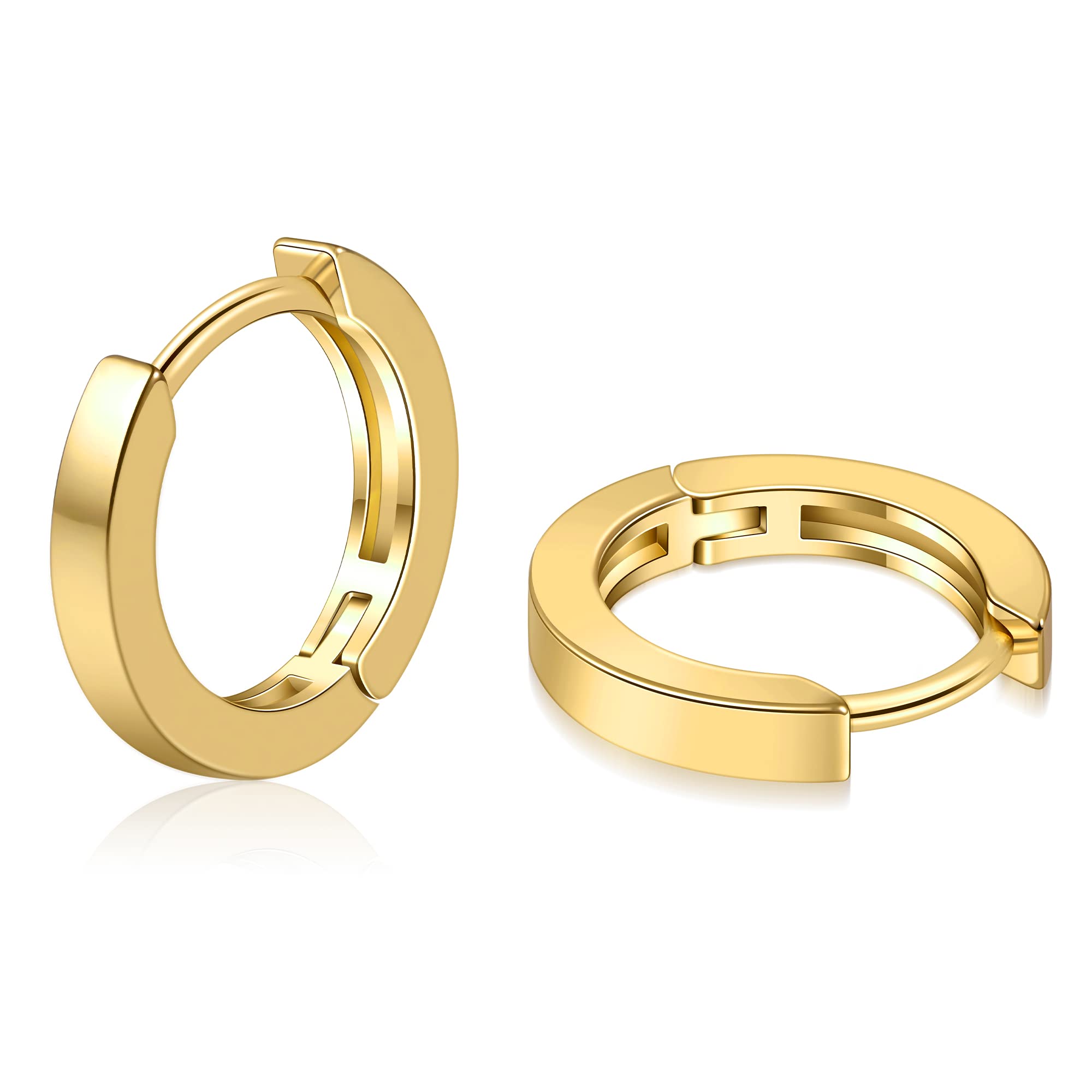 Micuco Small Gold Hoop Earrings for Women - 14K Gold Plated Huggie Hoops | Everyday Wear, Gift for Her, Wedding & Party Jewelry