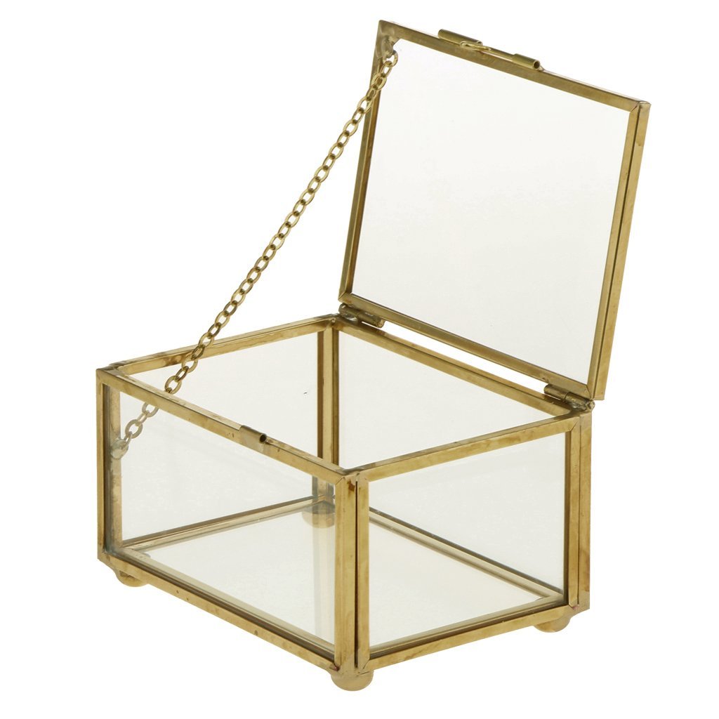 Modern Geometric Glass Terrarium Box - 10x7x6cm Succulent Planter, Jewelry Display Case & Wedding Decor - Perfect for Home Decor, Office Desk & Gift Giving