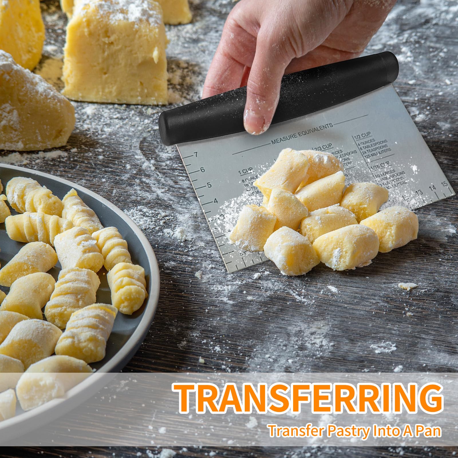 ALLTOP Stainless Steel Bench Scraper & Pastry Cutter Set - Multipurpose Kitchen Baking Tool with Ergonomic Handle - Perfect for Dough, Pies, Nuts & Pastry Making - Ideal for Home Bakers & Professional Chefs - Black