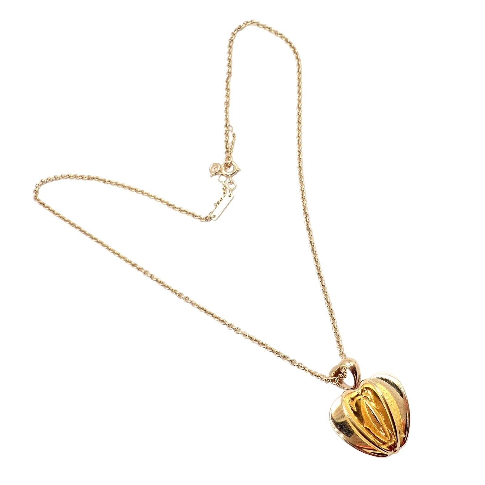 Cartier 18k Yellow Gold Double C 3D Apple Pendant Necklace for Women - Luxury Jewelry Gift for Anniversary, Birthday & Special Occasions