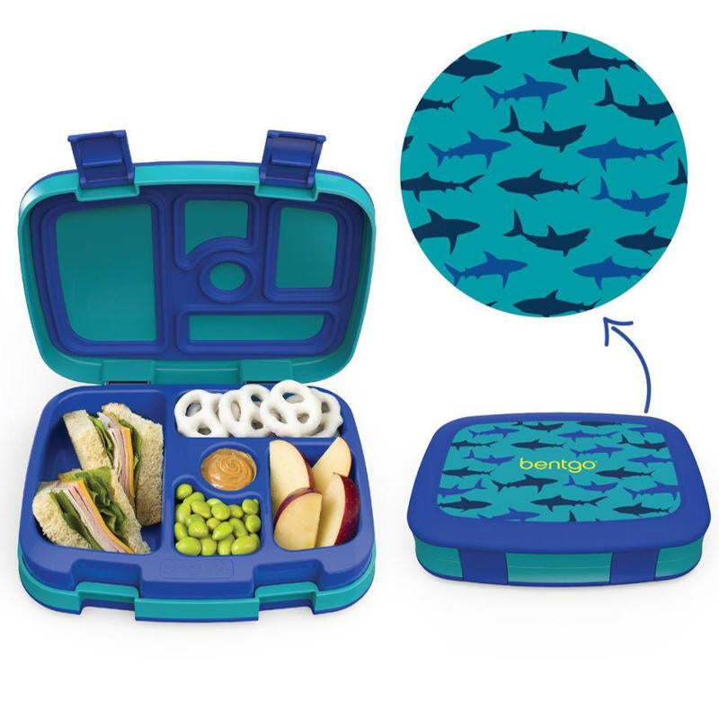 Bentgo Kids Shark Lunch Box - Leak-Proof, BPA-Free, Durable & Fun Shark-Themed Lunch Container for School, Picnics & Travel