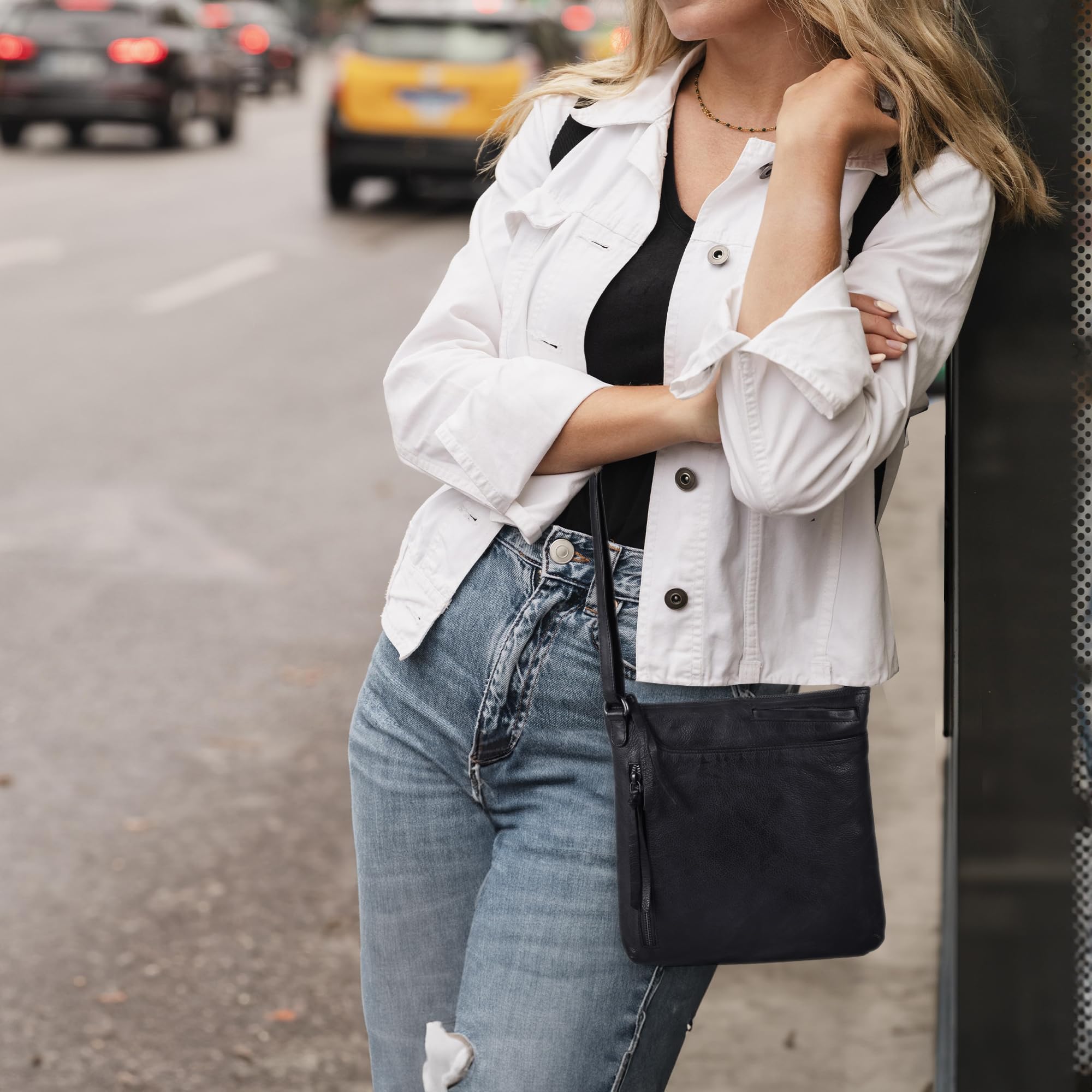 Stylish Leather Crossbody Bags for Women - Fashionable Sling Handbags & Medium Shoulder Purses - Perfect for Work, Travel & Everyday Use