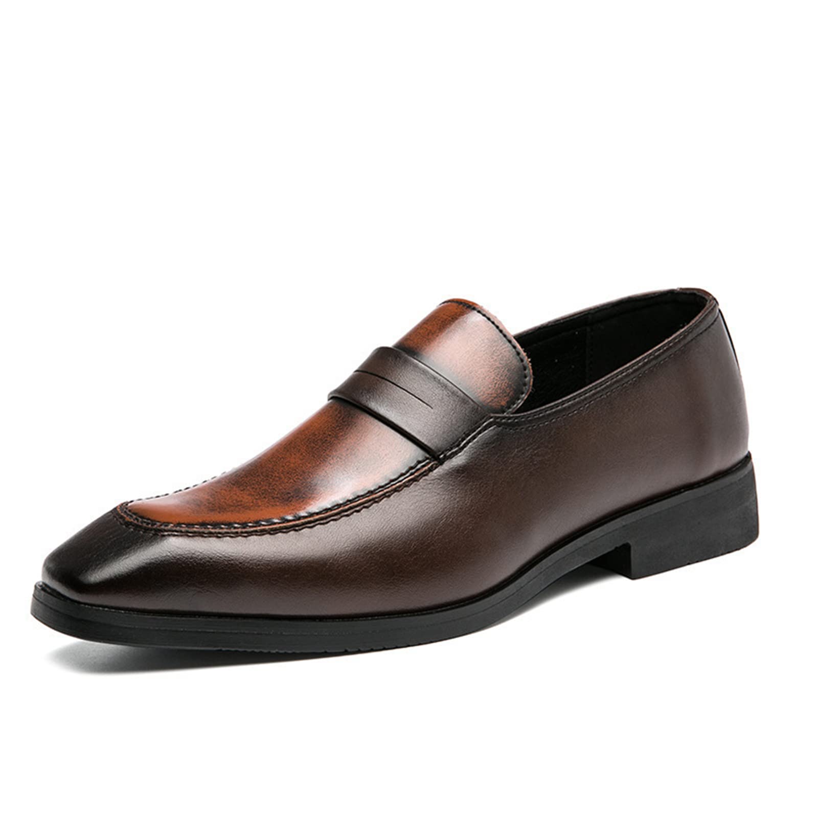 Men's Genuine Leather Loafers - Business Dress Shoes & Casual Oxford Shoes for Wedding, Office & Outdoor Wear - Comfortable Slip-On Shoes for Men