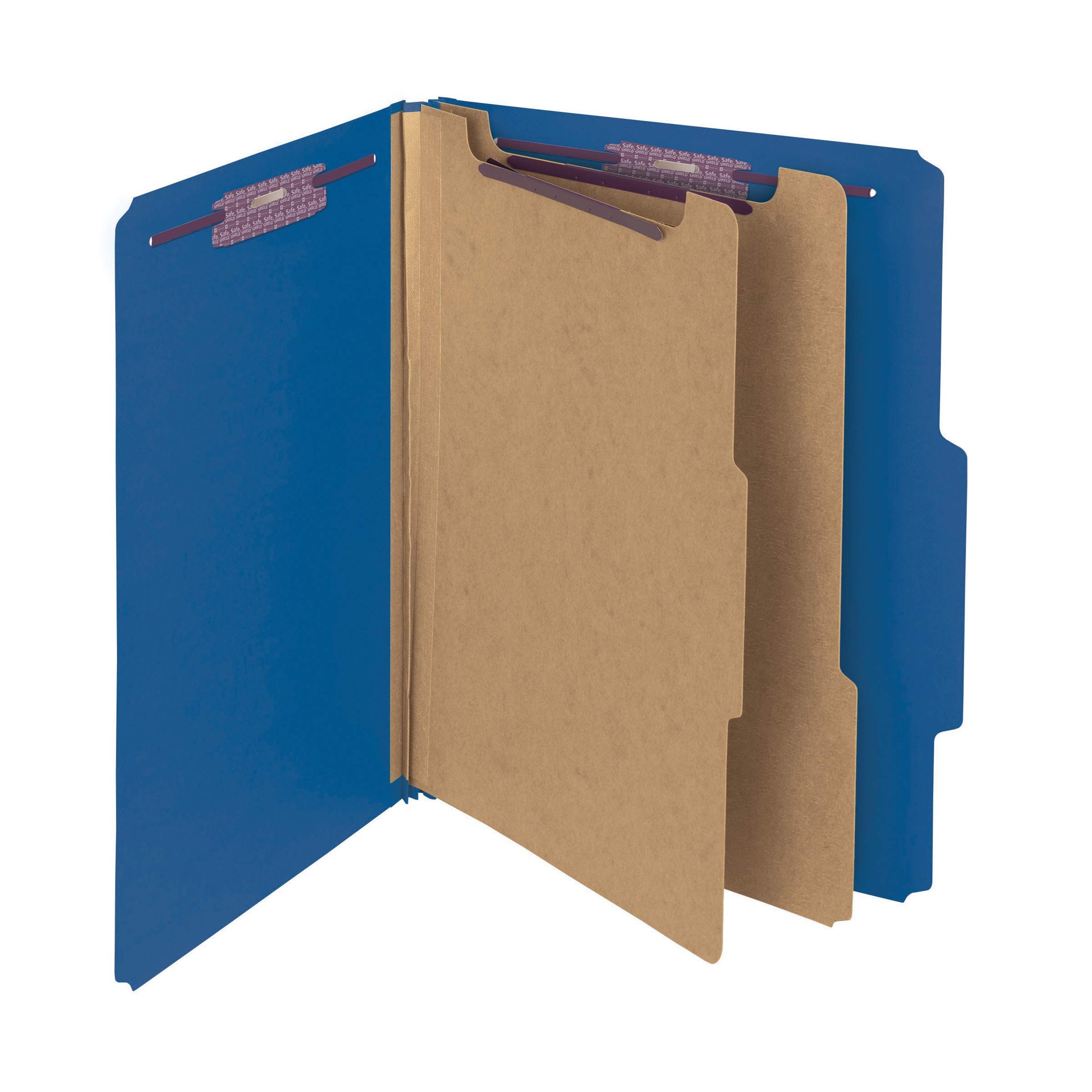 Smead Pressboard Classification File Folder with SafeSHIELD Fasteners - 2 Dividers, 2