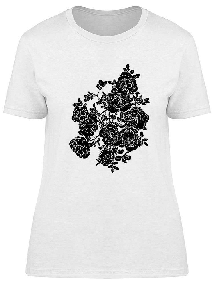Hand Drawn Black Rose T-Shirt for Women - Soft Cotton Vintage Graphic Tee - Casual Streetwear & Boho Outfit Essential