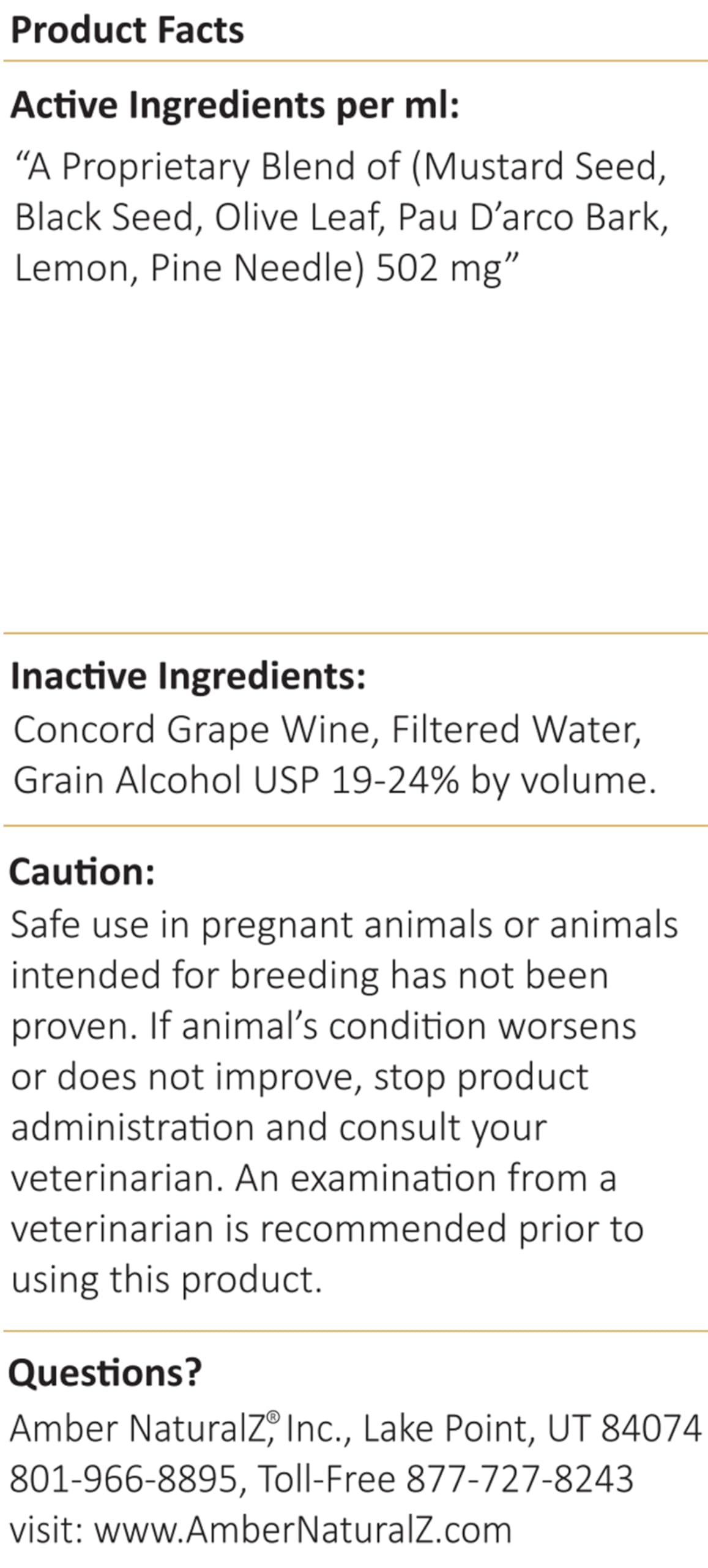 AMBER NATURALZ UTR Urinary Tract Herbal Supplement for Dogs, Cats, Birds, Guinea Pigs & Rabbits | Natural Pet Bladder Support | 4oz Glass Bottle | Made in USA | Supports Healthy Urinary Function for Small Pets