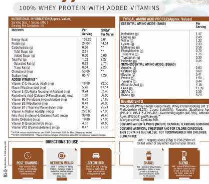 Healthfarm 100% Whey Protein Powder - Premium Chocolate Crunch Flavor, 2kg (55 Servings) | Muscle Recovery & Post-Workout Supplement for Athletes & Fitness Enthusiasts