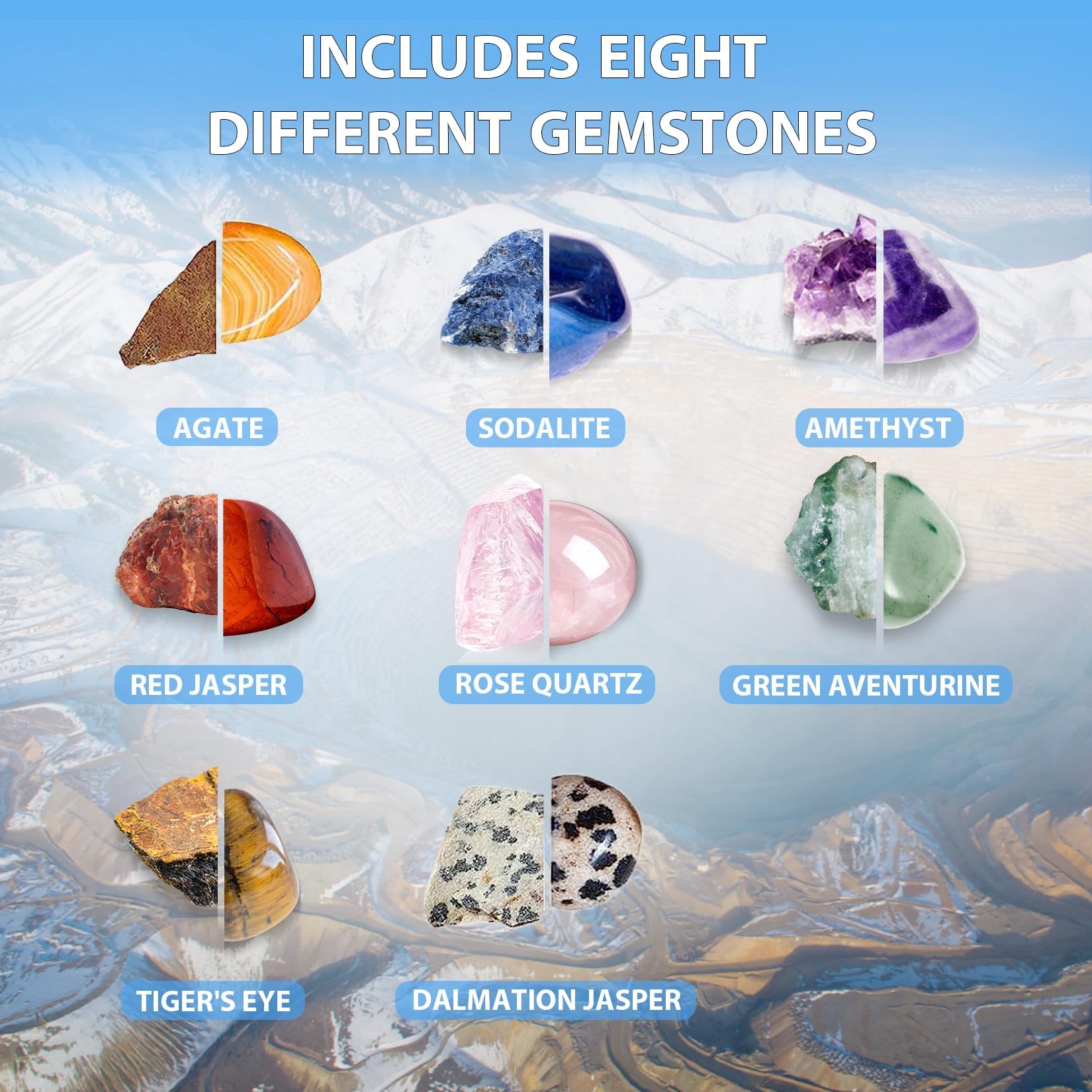Premium Rock Tumbler Kit for Adults & Kids - Quiet Noise Reduction Cover, Adjustable Speed & Timer, 4 Polishing Grits, Rough Gemstones - Complete Rock Polishing Science Kit for Geology Enthusiasts (Blue) - Perfect for Home Science Projects, Classroom Learning & DIY Jewelry Making