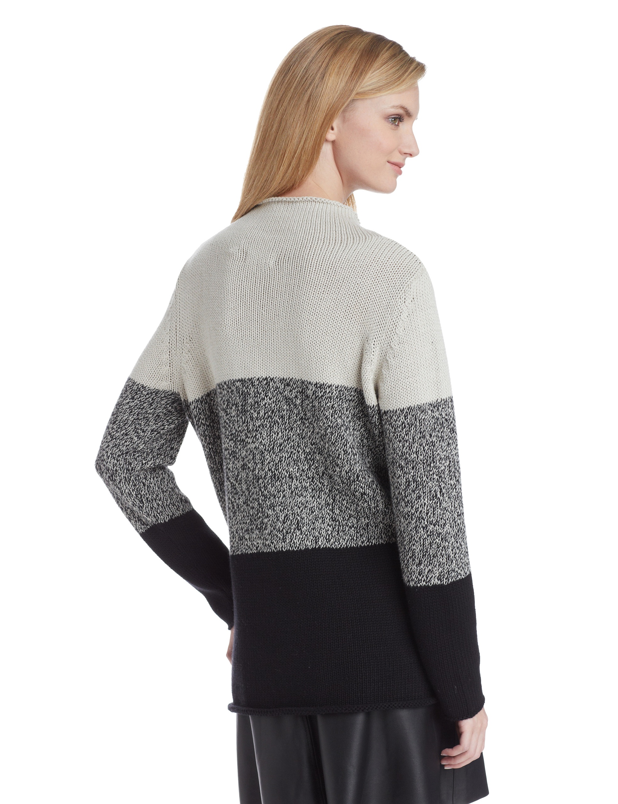 525 America Women's Roll Neck Tri Collar Tunic Sweater - Soft Knit Long Sleeve Pullover for Fall & Winter - Perfect for Office, Casual Wear and Holiday Outfits