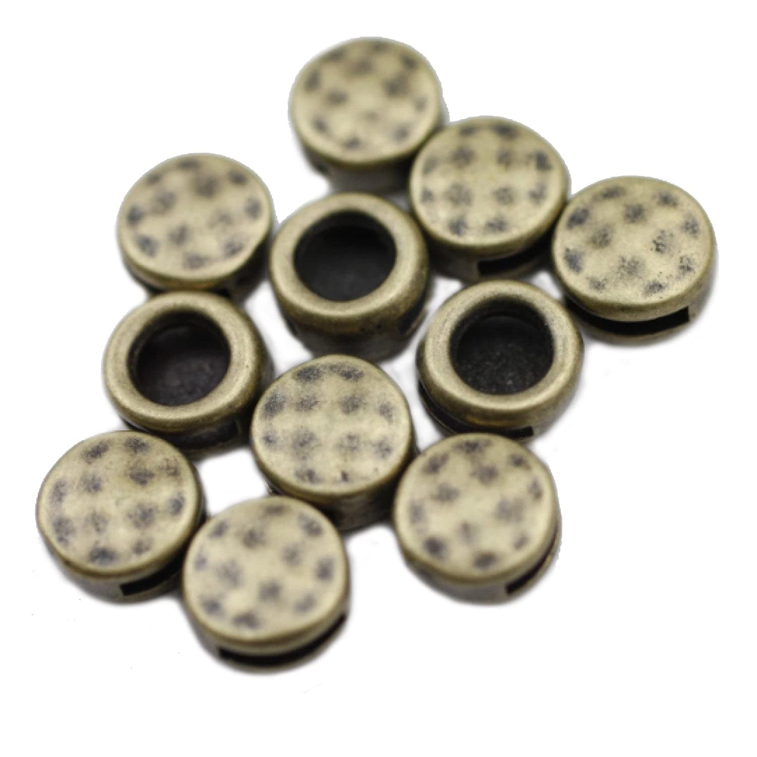 Slider Beads Doughnut Bracelet Making Kit - 10PCS Antique Bronze Charms for DIY Jewelry, Friendship Bracelets & Craft Projects - Perfect for Gifts, Parties & Boho Style Accessories
