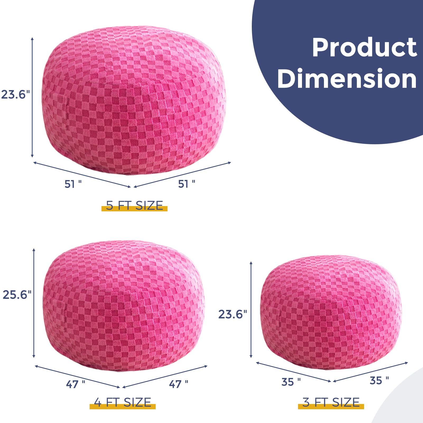 MAXYOYO Ultra Soft Fur Bean Bag Chair for Adults - Cozy Lazy Sofa for Living Room, Bedroom, Dorm (Pink) | Perfect for Relaxing, Reading & Gaming
