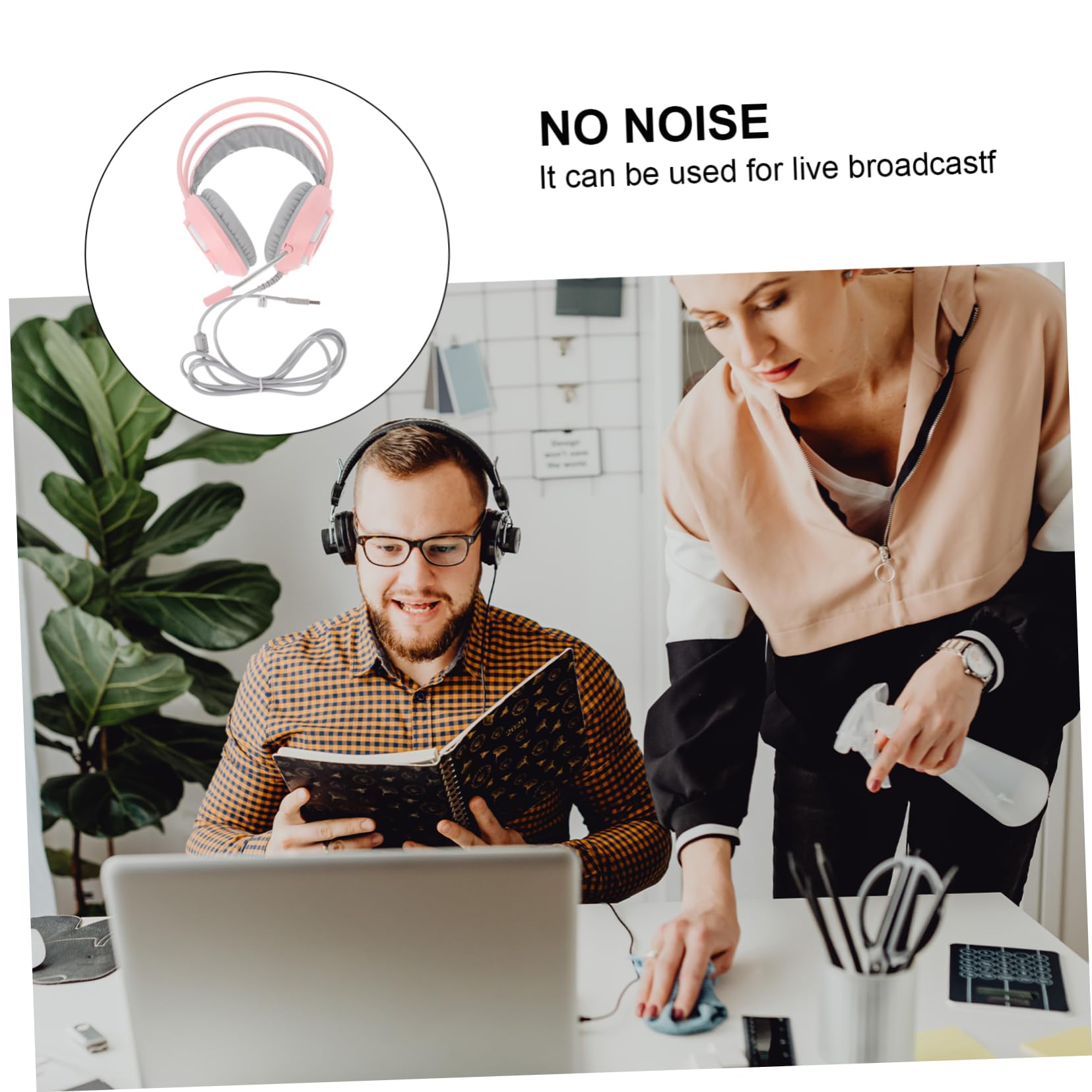 DOITOOL 3-Piece Professional Gaming Headset with Noise Cancelling Microphone - Durable Computer Headphones for Streaming, Esports & Online Meetings