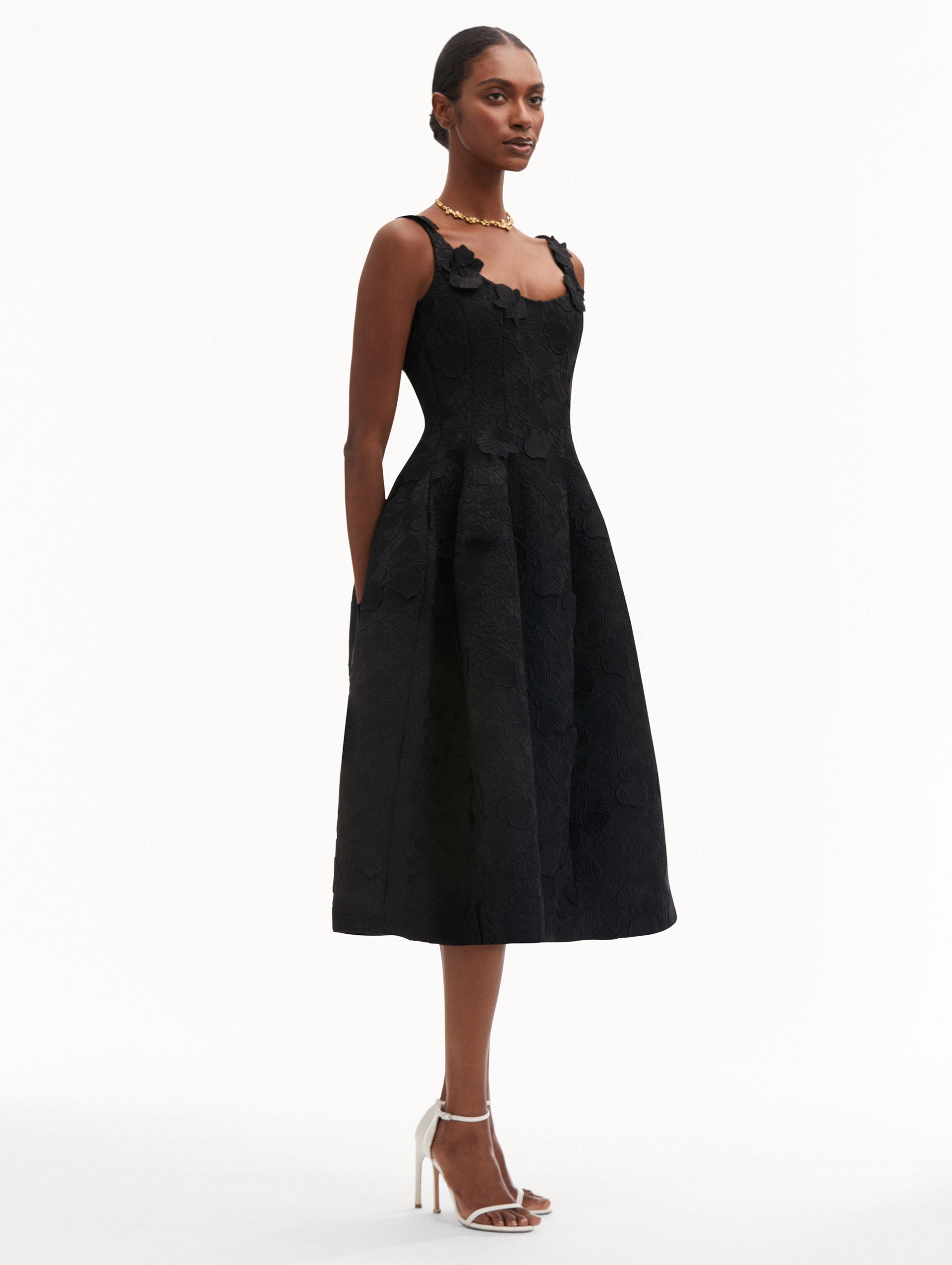 Elegant Orchid Embroidered Guipure Lace Dress for Women - Perfect for Weddings, Parties & Special Occasions