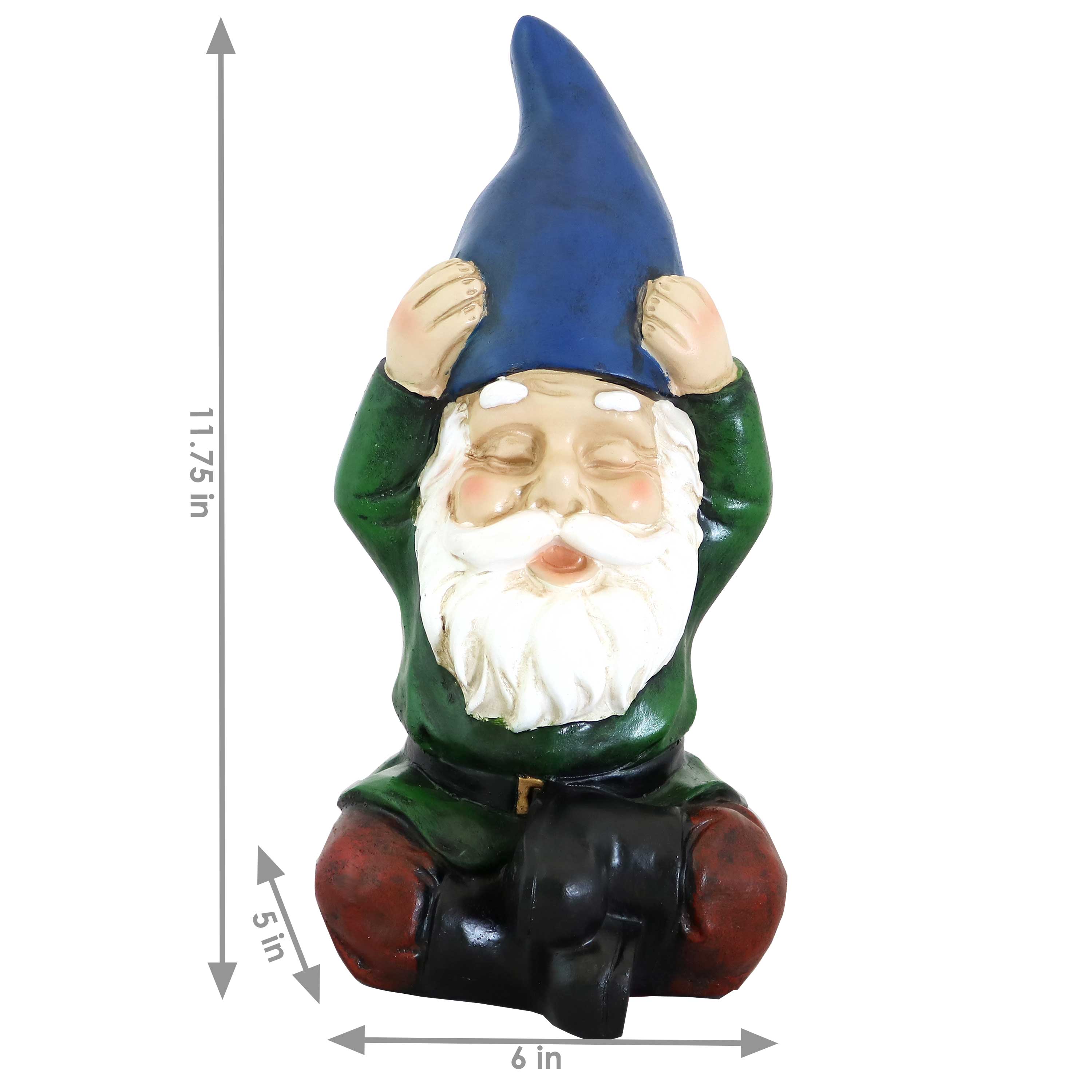 Sunnydaze Sage the Yoga Garden Gnome Statue - Outdoor Decor for Yoga Gardens, Zen Spaces & Meditation Areas