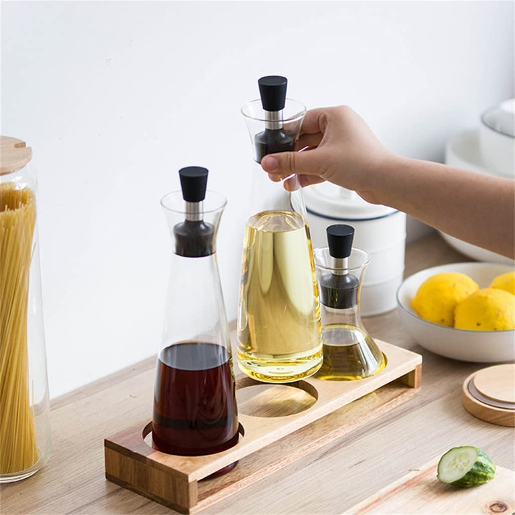 Premium Borosilicate Glass Oil Dispenser Bottle - 250ml Leak-Proof Kitchen Oil & Vinegar Cruet with Drip-Free Spout (Transparent) - Perfect for Cooking, Salad Dressing & Baking Needs