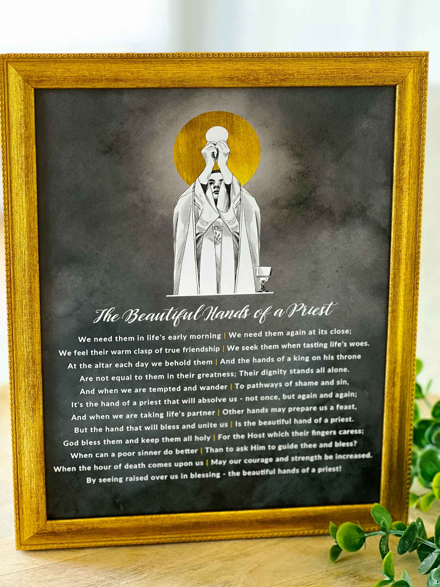 Priest's Beautiful Hands Art Print - Religious Wall Decor for Church, Home & Office - Perfect for Sacred Spaces & Spiritual Inspiration
