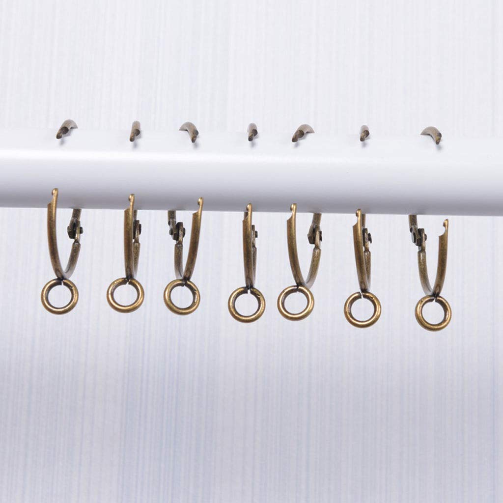 10 Pack Bronze Open Curtain Rings with Eyelet - 1.5 Inch Rust-Proof Brass Metal Drape Loops for Shower Curtains, Rods & Poles - Easy Open/Close Design (Set of 50) - Perfect for Bedroom, Living Room & Bathroom Window Treatments