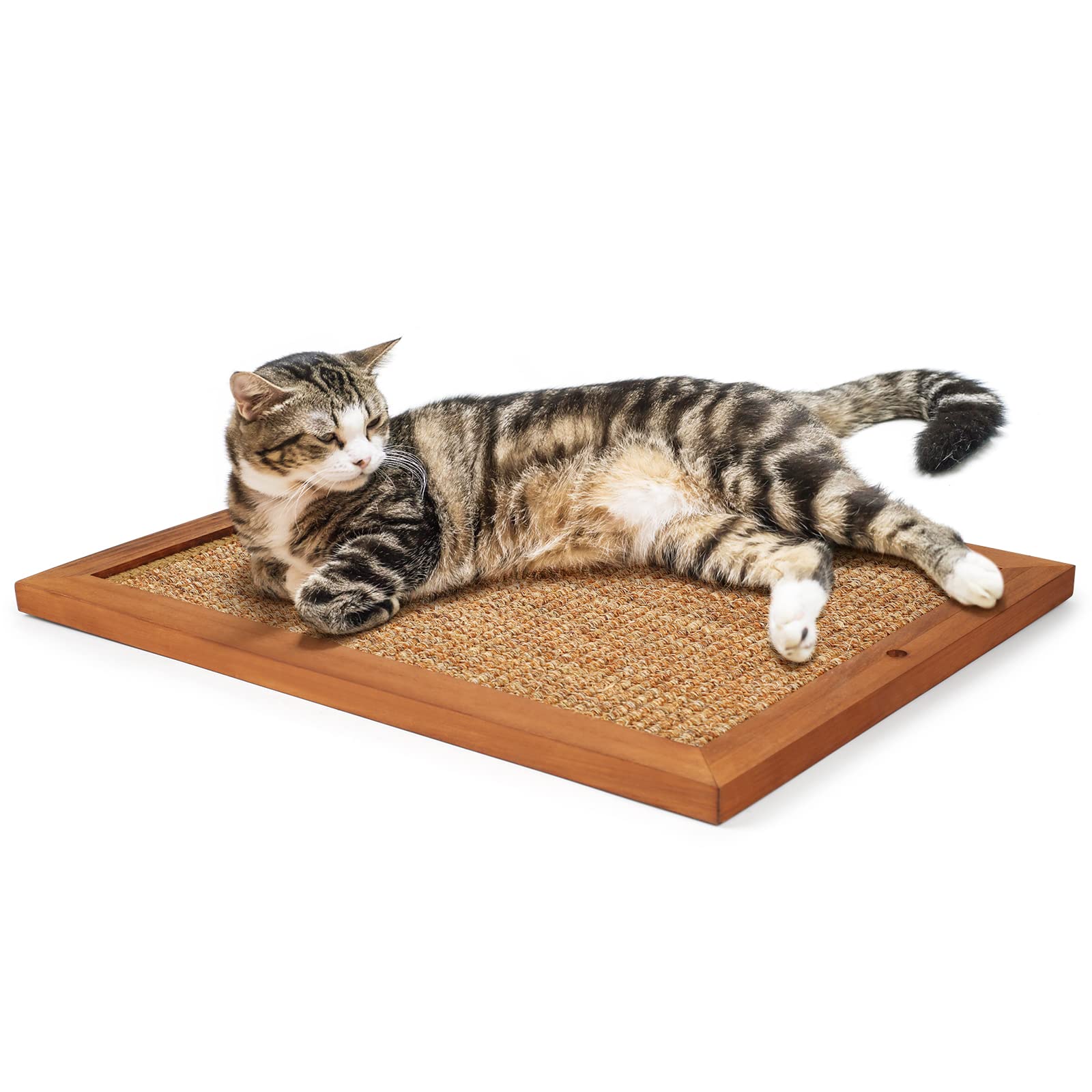 Premium Cat Scratching Post - Natural Wooden Sisal Cat Wall Scratcher for Indoor Cats | Floor & Wall Mounted Vertical Scratch Pad for Kittens & Adult Cats | Protects Furniture & Walls - Perfect for Living Rooms, Bedrooms & Home Offices