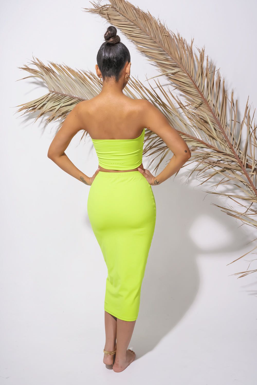 Celina Midi Skirt in Acid Lime - Flowy A-Line Summer Skirt for Women | Perfect for Beach Vacations, Brunch Dates & Casual Outings