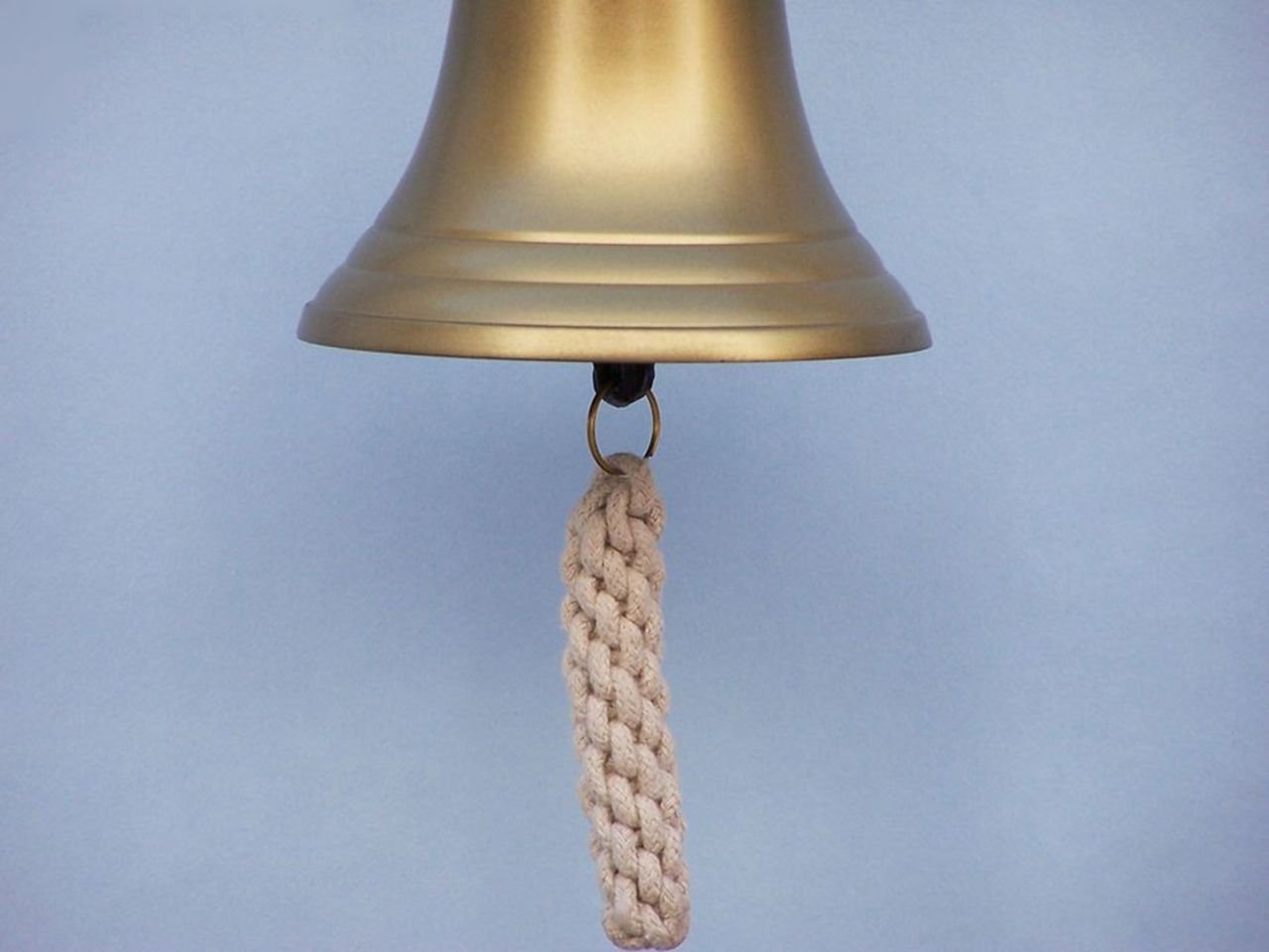 Antique Brass Hanging Ship's Bell - 11