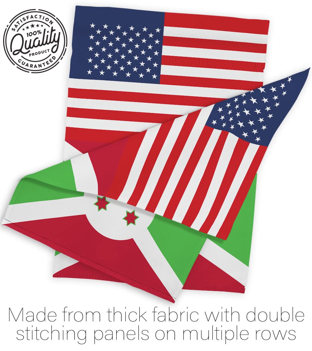 Americana Home & Garden Burundi US Friendship House Flag - Double-Sided Outdoor Decorative Banner for Garden, Yard & Patio - Made in USA - Perfect for International Events, Cultural Celebrations & Diplomatic Gifts
