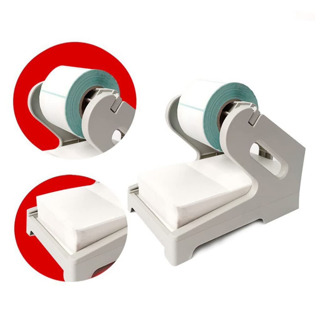 UKCOCO 1-Pack Magnetic Thermal Label Holder with Foldable Bracket - Round Desktop Stand for Printer Labels, Stickers & Plastic Face Sheets | Perfect for Office, Warehouse & Retail Organization