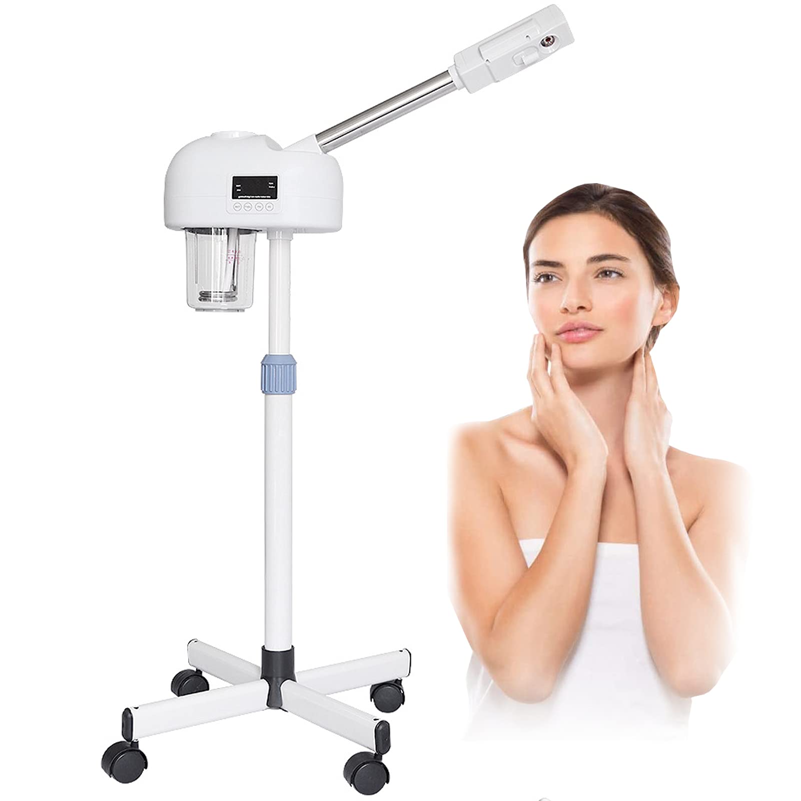 Professional Ozone Facial Steamer with Adjustable Height - Rejuvenates & Hydrates Skin for Spa & Home Facial Care | Perfect for At-Home Beauty Treatments & Salon Use