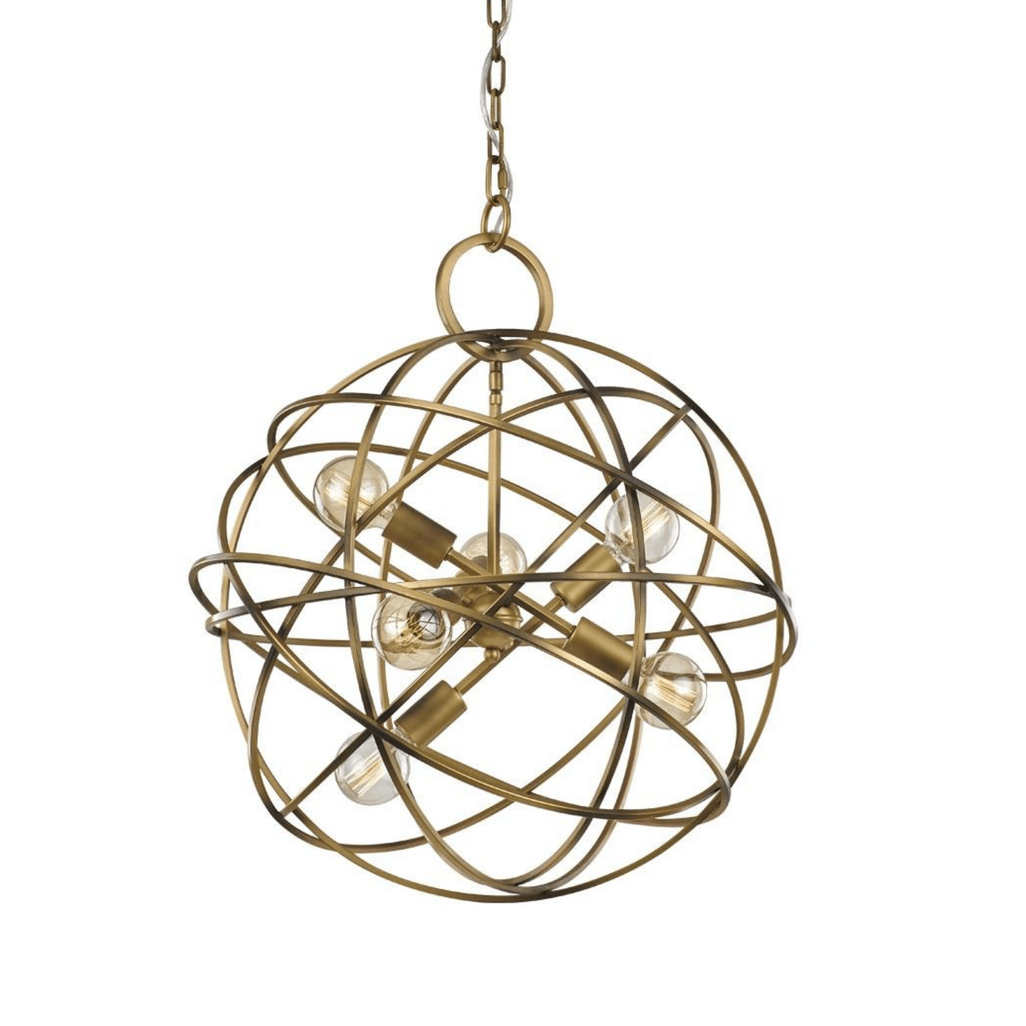 Brixton 6/7Lt Matt Gold Finish Light Fixture - Elegant Ceiling Lighting for Living Room, Bedroom, or Dining Area