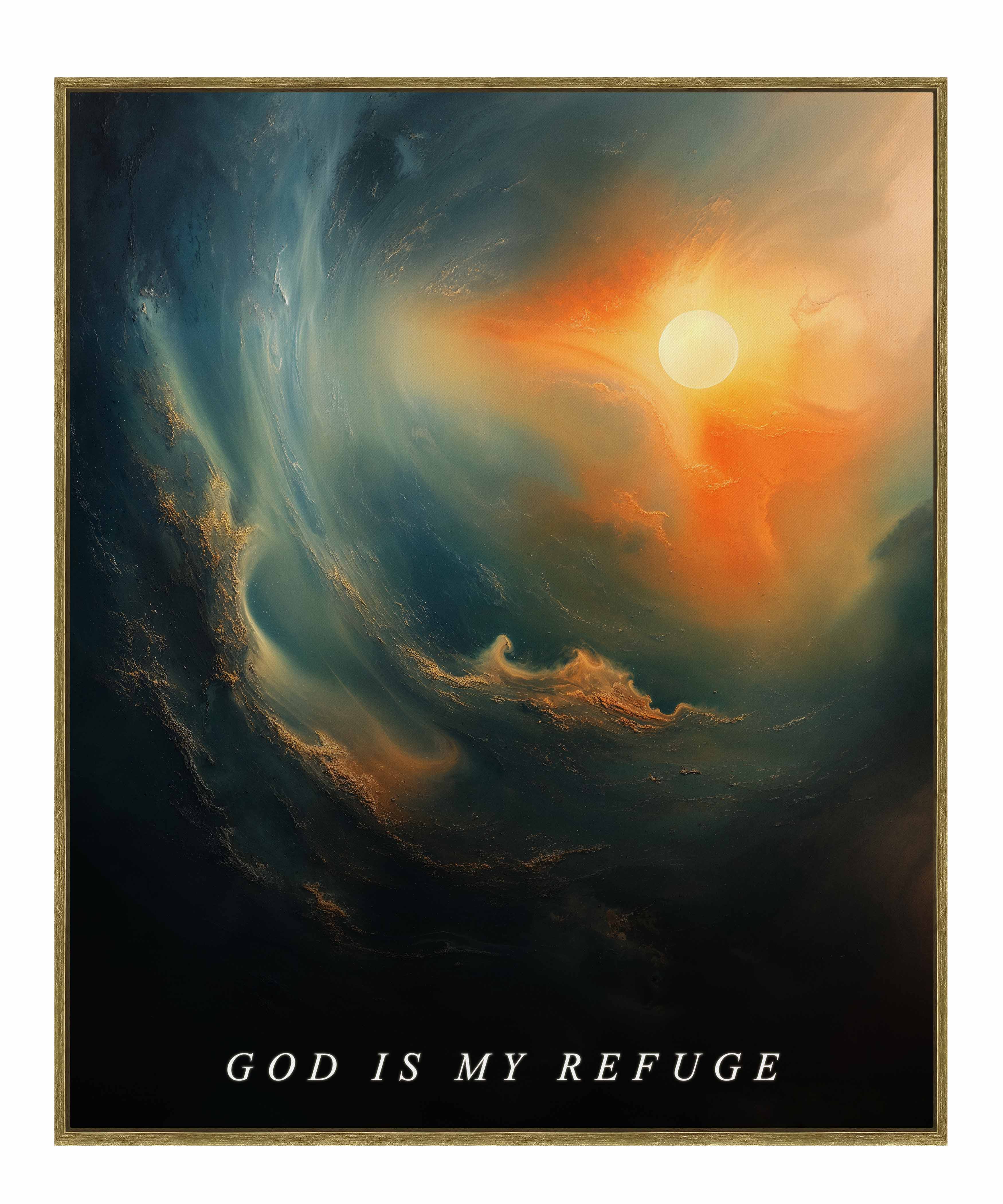 God is My Refuge - Inspirational Gallery Wrapped Canvas Wall Art for Home Decor, Office & Church - Perfect for Living Room, Bedroom & Prayer Space