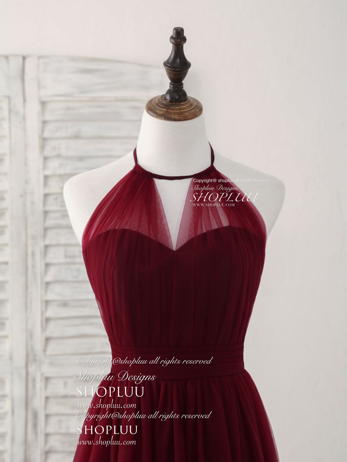 Elegant Burgundy Tulle Long Prom Dress for Women - A-Line Formal Evening Gown for Bridesmaids, Homecoming, Ball Gown & Special Occasions