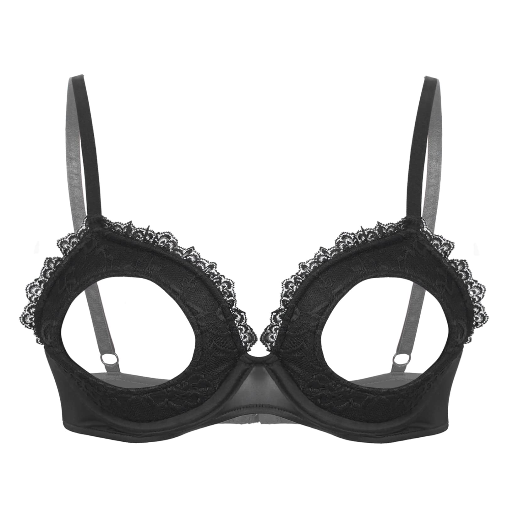 Lace Underwire Bra for Women - Padded Push Up Bralette with Cage Harness Design - Perfect for Everyday Wear, Date Night & Lingerie Fashion