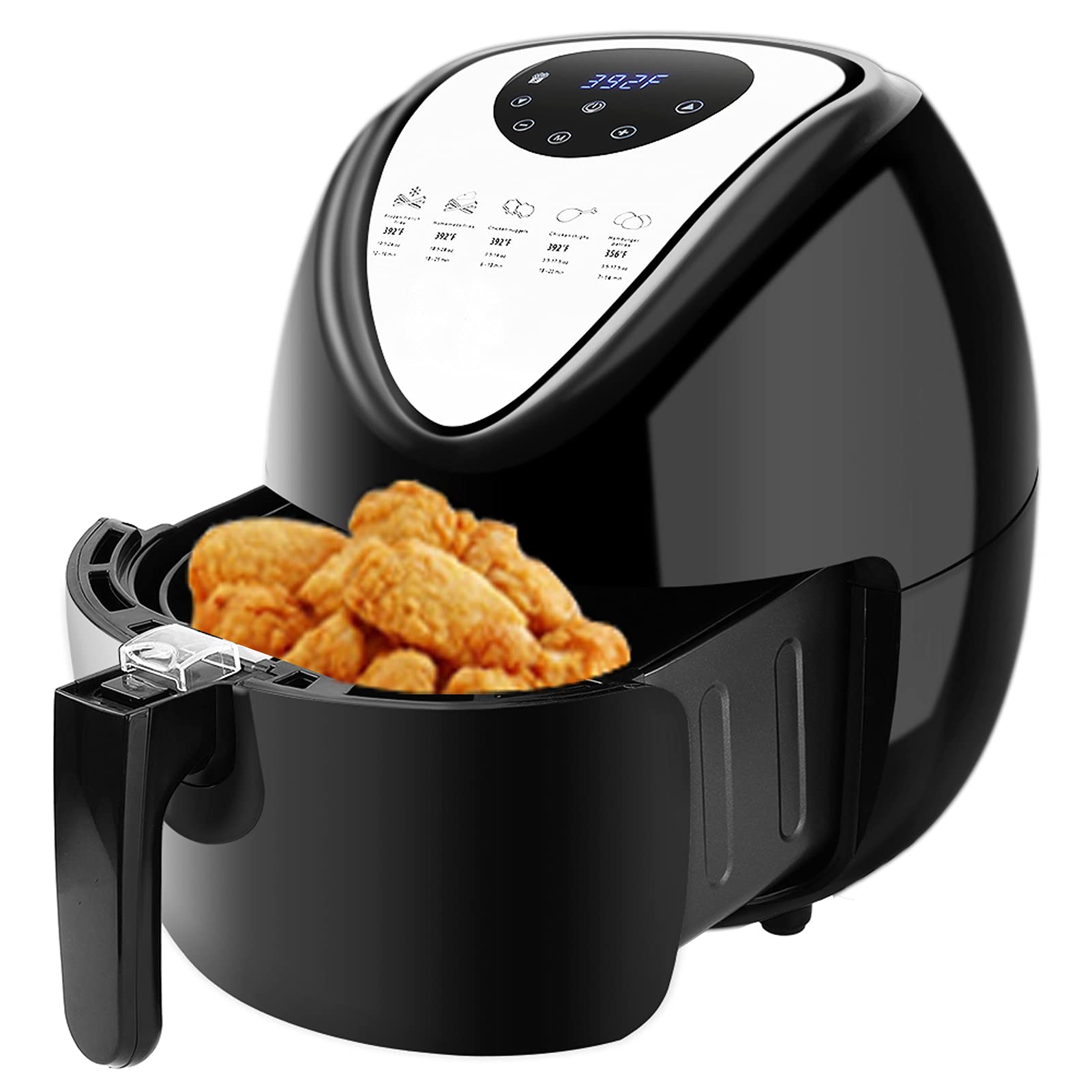 5.6QT Air Fryer Toaster Oven Combo - 1800W Oil-Free Electric Cooker with 7 Presets, Digital Touchscreen & Nonstick Basket - Perfect for Baking, Roasting & Healthy Cooking at Home (Black)