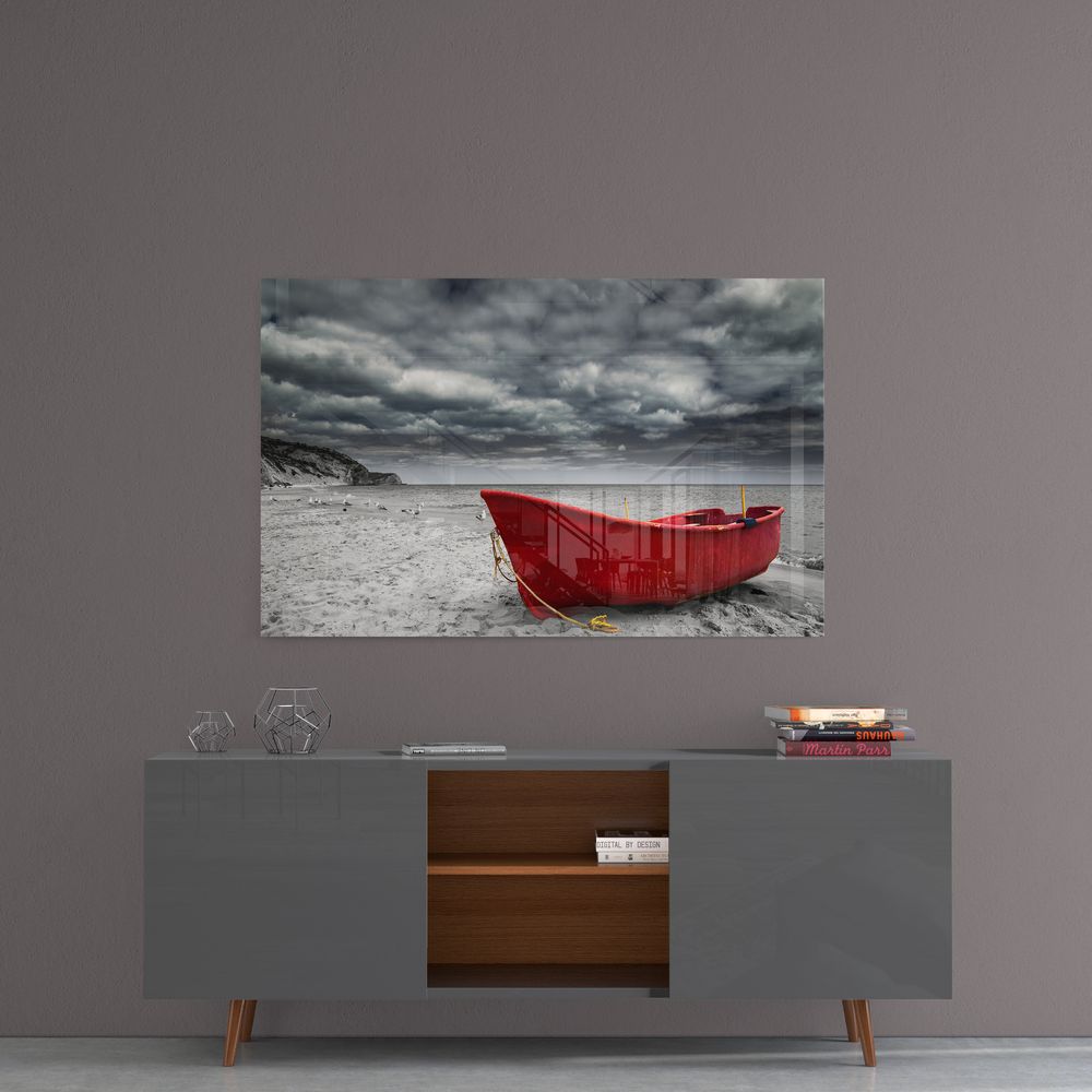 Red Sailboat Model - Classic Wooden Toy Boat for Kids & Collectors | Perfect for Home Decor, Nautical Themed Parties & Gifts