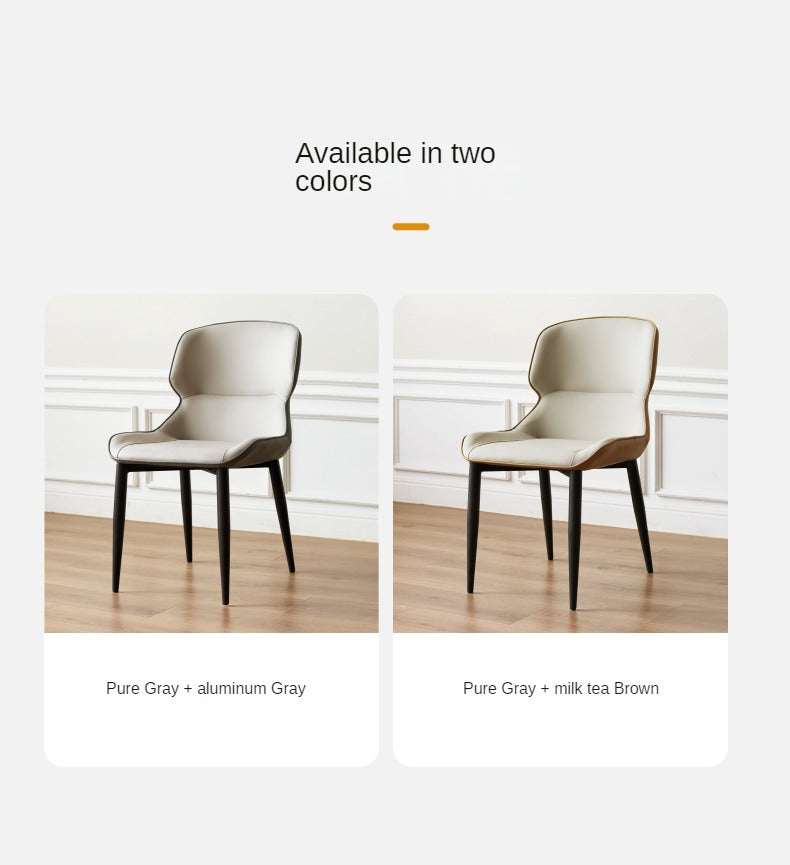 Premium Organic Leather 4-Piece Dining Chair Set - Modern Light Luxury Design for Living Room, Dining Room & Office Decor