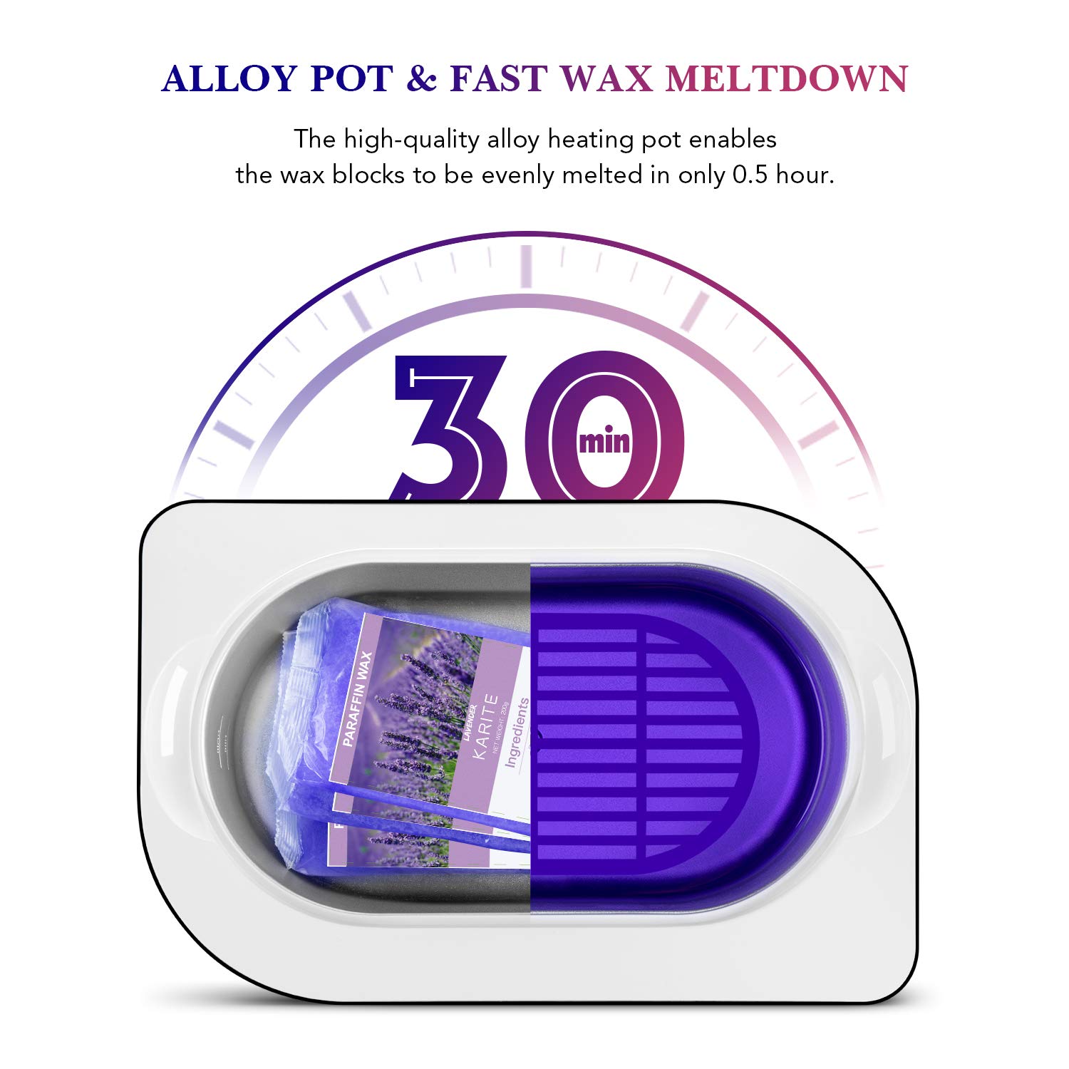 Karite 4000ml Paraffin Wax Bath Warmer Machine for Hands & Feet - Auto Timer & Keep Warm Moisturizing Therapy Kit for Arthritis Pain Relief - Perfect for Home Spa, Nail Salons & Physical Therapy