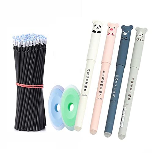 KVIPY Fun Cute Black Ink Pens - Smooth Writing Ballpoint & Rollerball Pens, Erasable Kawaii Gel Pens with Adorable Animal Designs for Students, Kids, Office & School Supplies | Perfect for Note-Taking, Journaling & Gift Giving