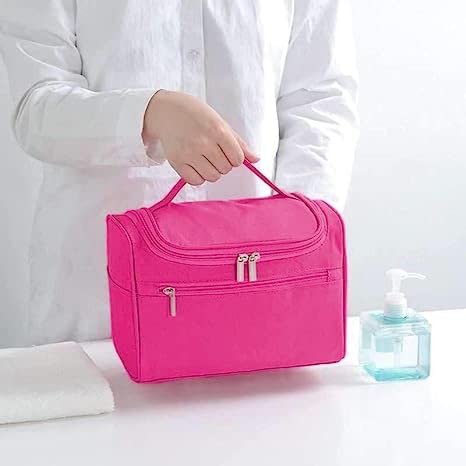 Florisca Large Travel Makeup Bag with Hook - Waterproof Cosmetic Organizer Pouch for Women, Portable Grooming Kit for Toiletries & Beauty Essentials - Perfect for Vacation, Gym, Business Trips & Daily Use