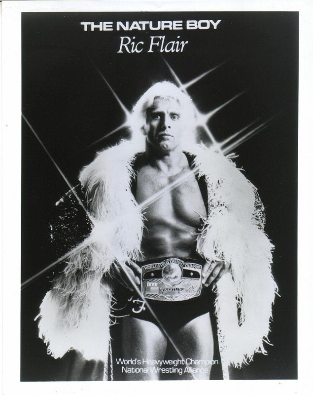 1988 NWA Champion Ric Flair Autographed Promo Photo - Vintage Wrestling Memorabilia for Collectors & Fans - Perfect for Man Cave, Sports Bar Decor, or Gift for Wrestling Enthusiasts