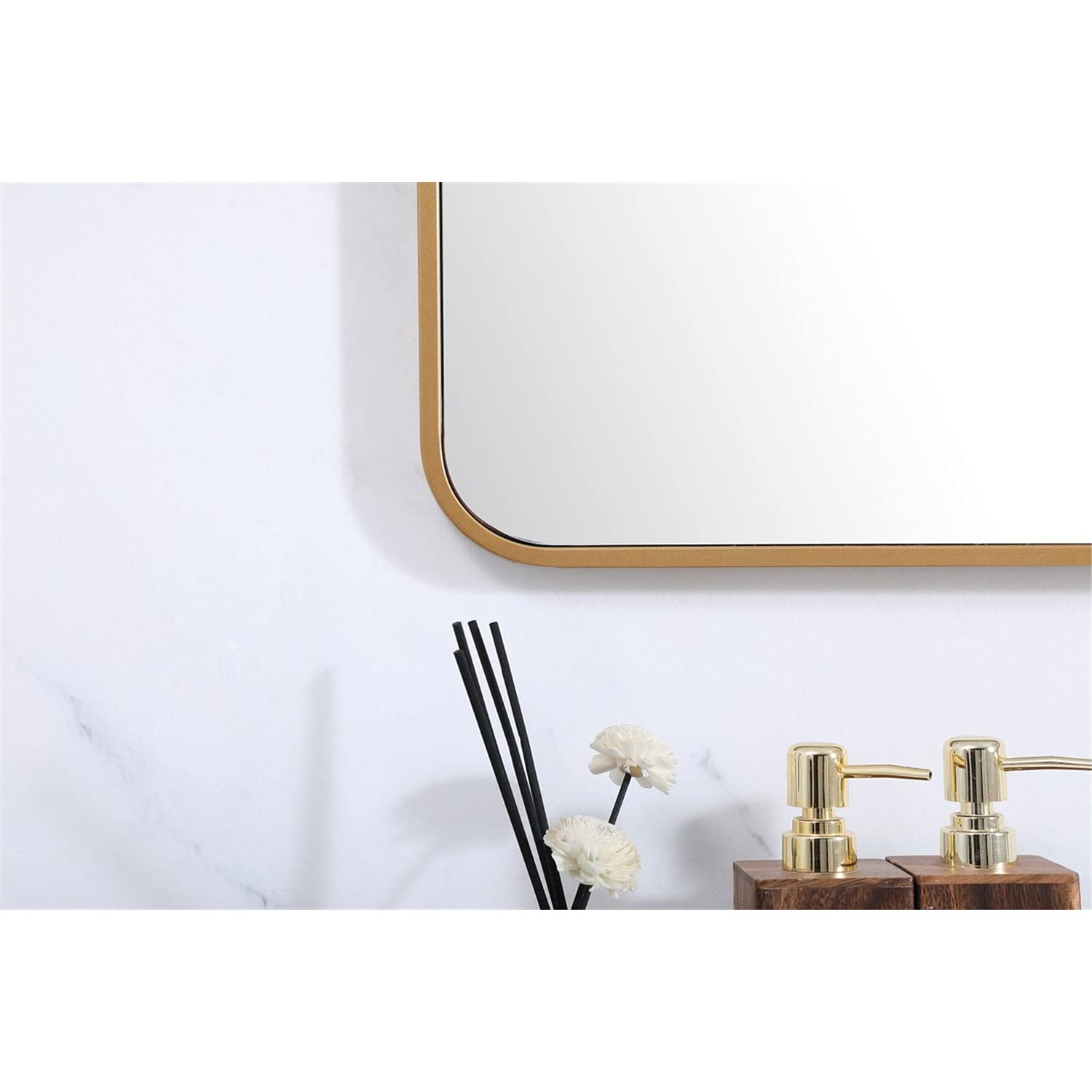 Elegant Brass Rectangular Mirror 30x60 for Home Decor