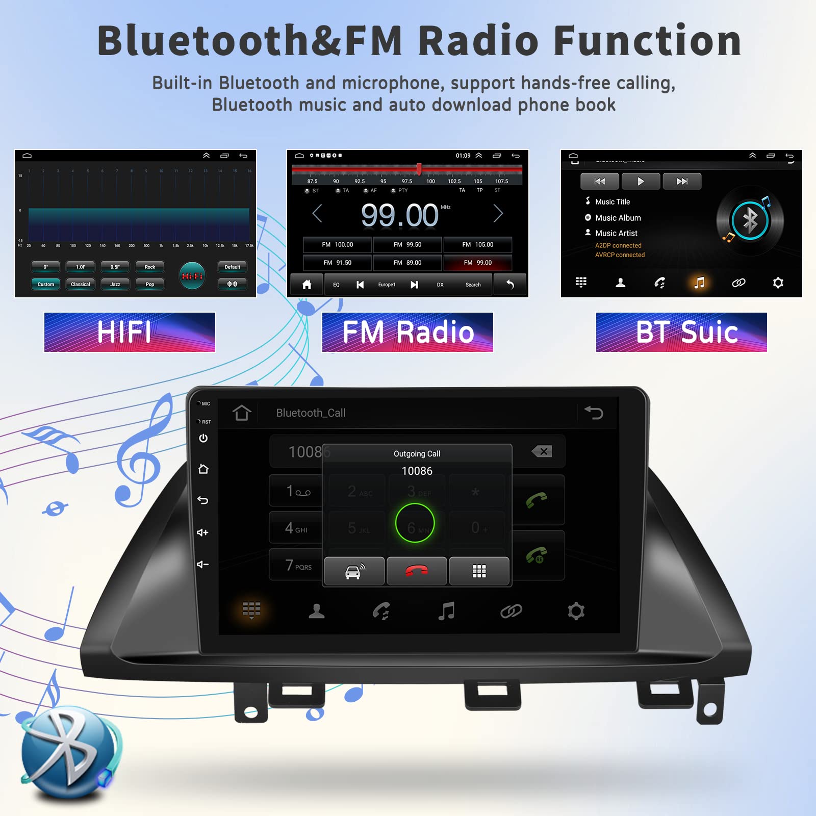 UNITOPSCI Android 13 10.1 Inch Touch Screen Car Stereo for Honda Odyssey 2005-2010 | Bluetooth GPS Navigation | Backup Camera | Mirror Link | FM WiFi USB | SWC MIC | Perfect for Road Trips & Daily Commutes