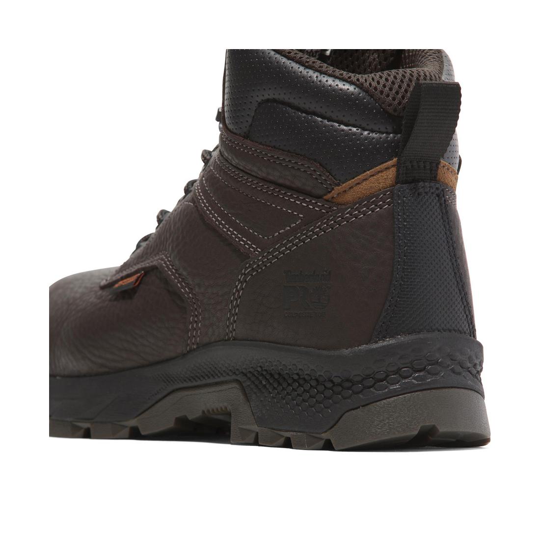Titan EV 6 Inch Composite Toe Work Boots for Men - Dark Brown Safety Shoes - Electrical Hazard & Slip Resistant - Ideal for Construction, Warehouse & Outdoor Work