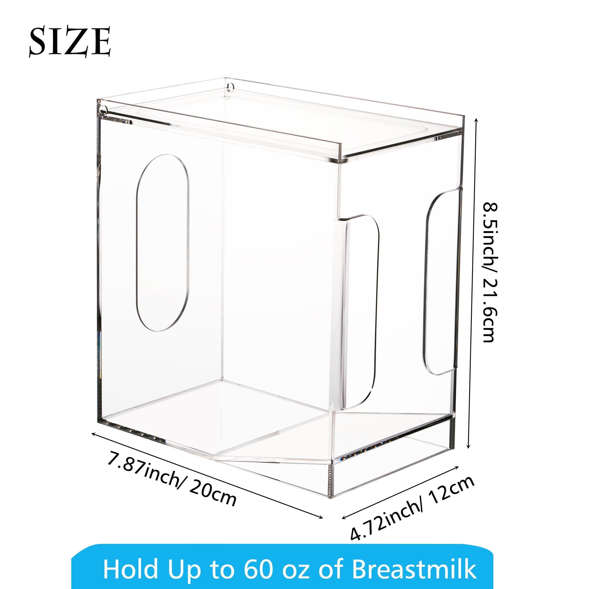 **Acrylic Freezer Organizer for Breastmilk Storage Bags – Clear FIFO Container with Tray for Freezing & Organizing Breast Milk – Perfect for Breastfeeding Moms & Daycare Storage**